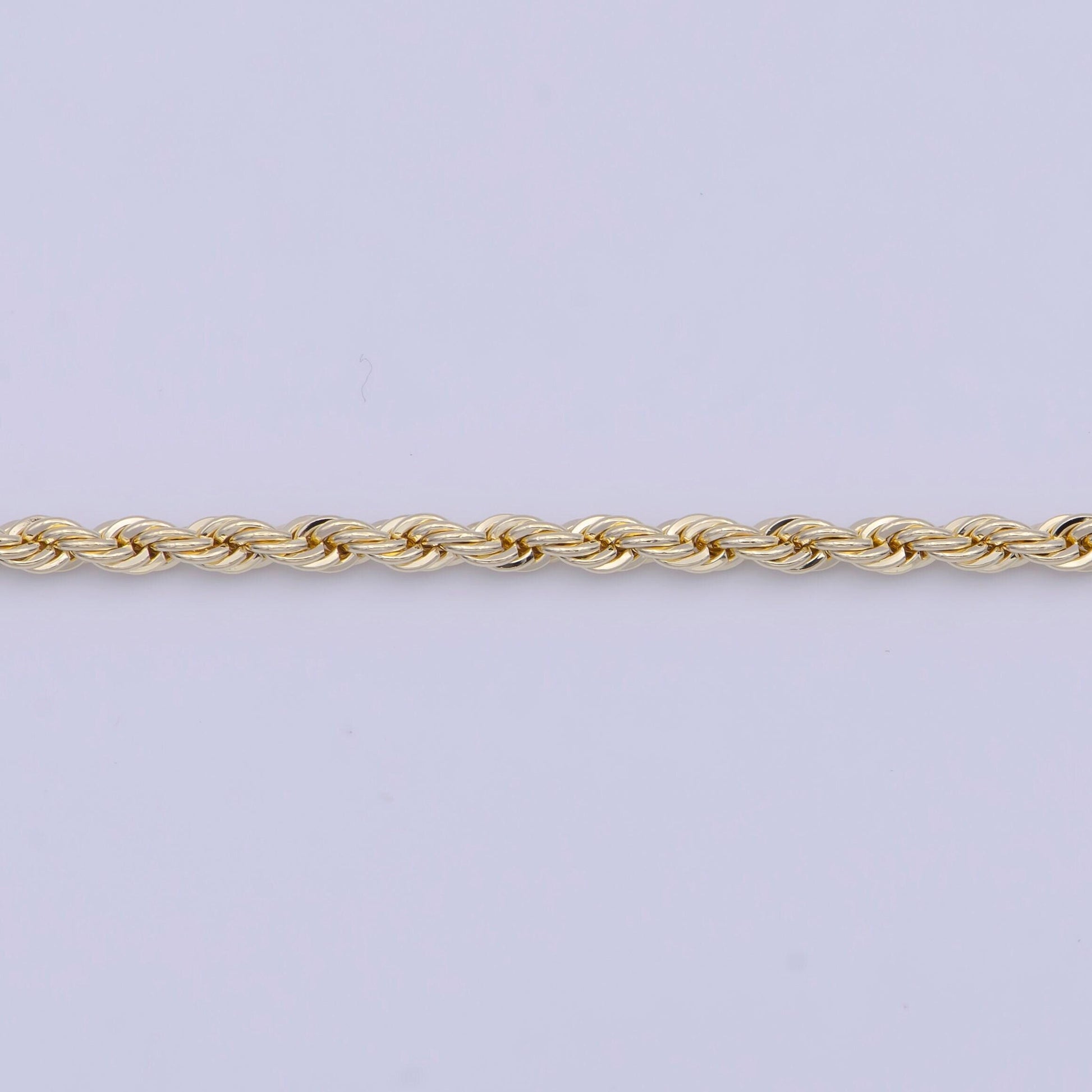 2.0mm gold twisted rope link necklace, 14k gold plated 19.0" rope chain ready to wear necklace | wa-1114
