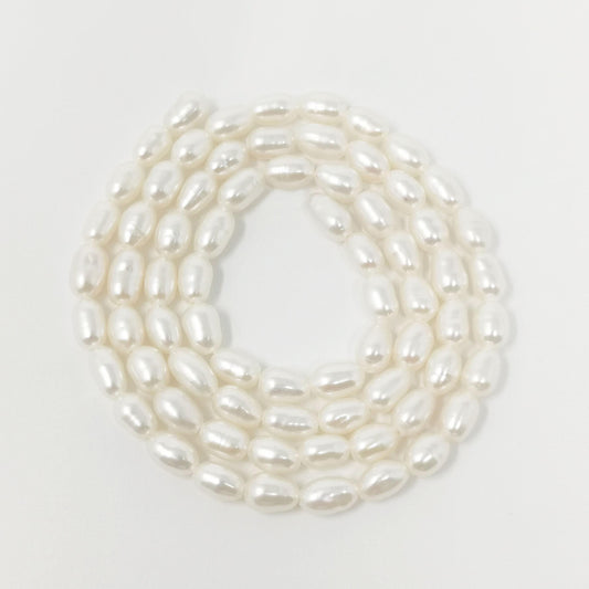 Tiny natural white oval rice freshwater pearl beads great luster quality genuine cultured freshwater small seed pearls 3.5mm-4mm aaa, wa-034