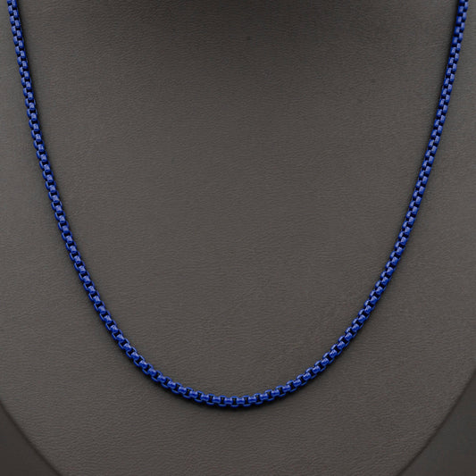 1pc 18''+2 " ready to wear navy blue fancy enamel link rolo cable chain square link chain necklace,width 2.6mm perfect for pendantcharm,1019