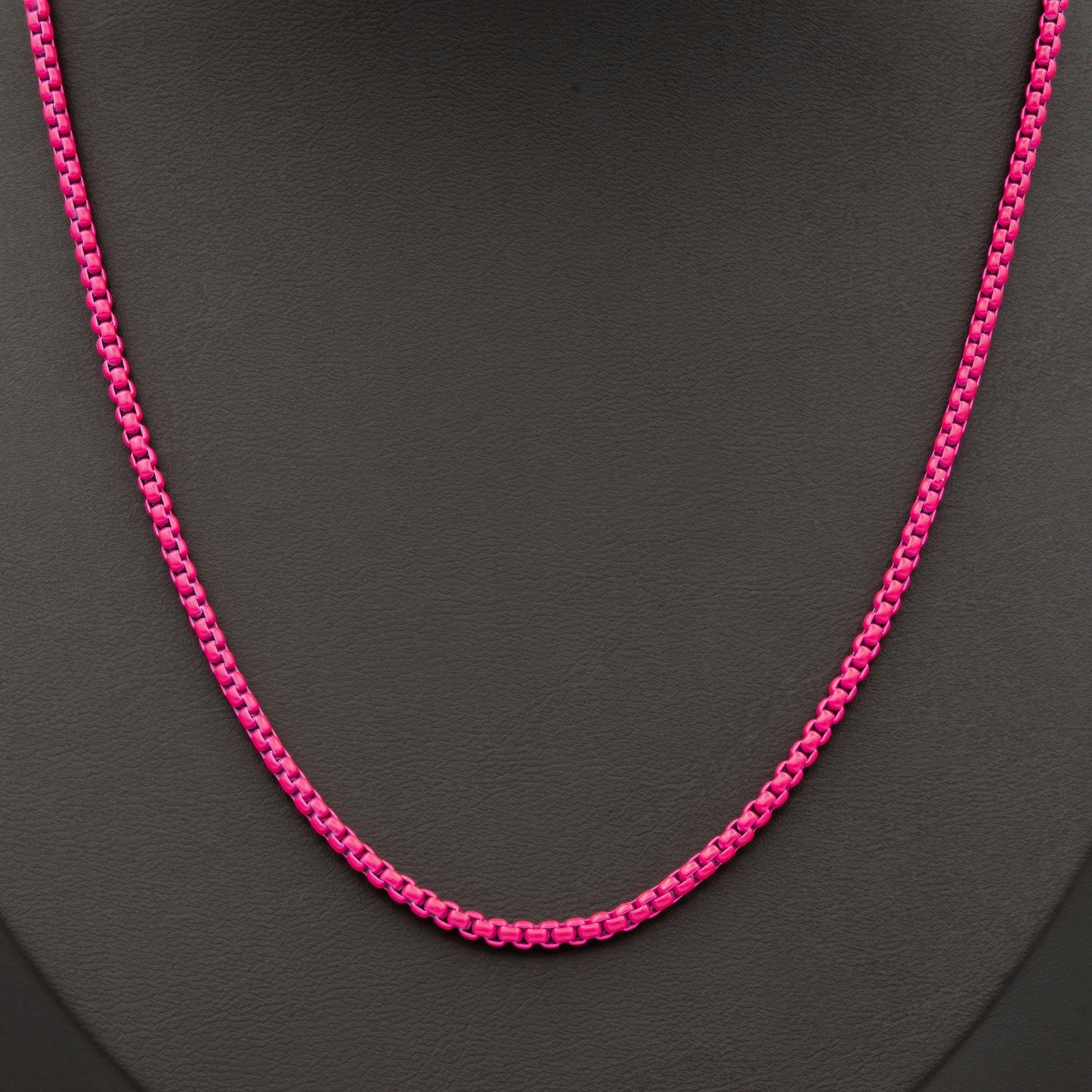 1pc 18''+2 " ready to wear fuchsia fancy enamel link rolo cable chain,square link chain necklace,width 2.6mm perfect for pendant charm,1018