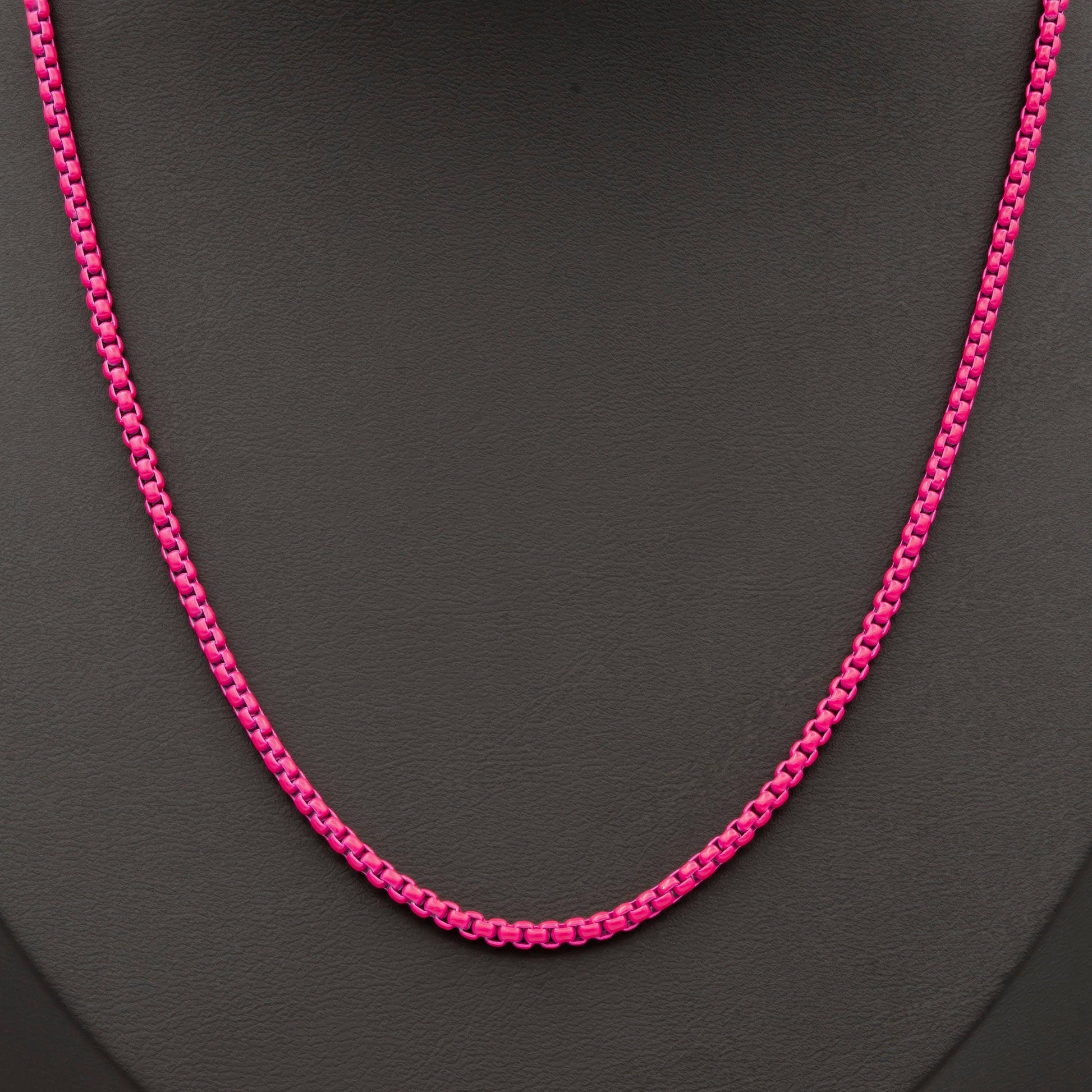1pc 18''+2 " ready to wear fuchsia fancy enamel link rolo cable chain,square link chain necklace,width 2.6mm perfect for pendant charm,1018