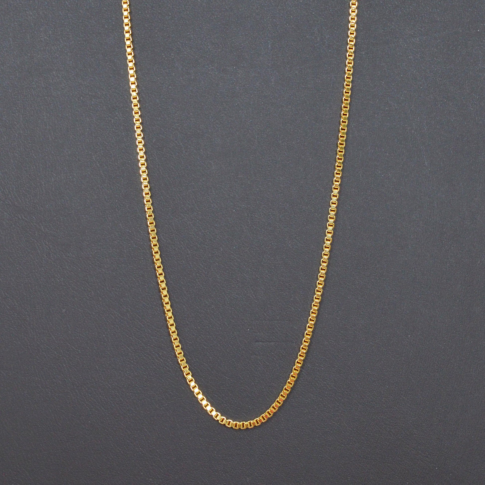1pc 19.9'' ready to use 1.6mm 24k gold plated rolo box necklace chain,layer round chain bold necklace,for pendant charm necklace making, 994