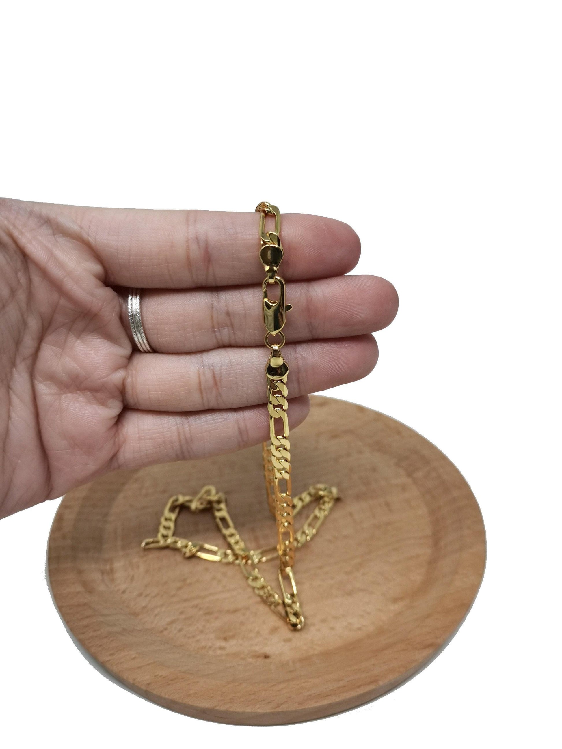 1pc 21.7''x 5mm ready to use gold figaro necklace chain, layering figaro chain bold necklace, perfect for pendant charm necklace, 978