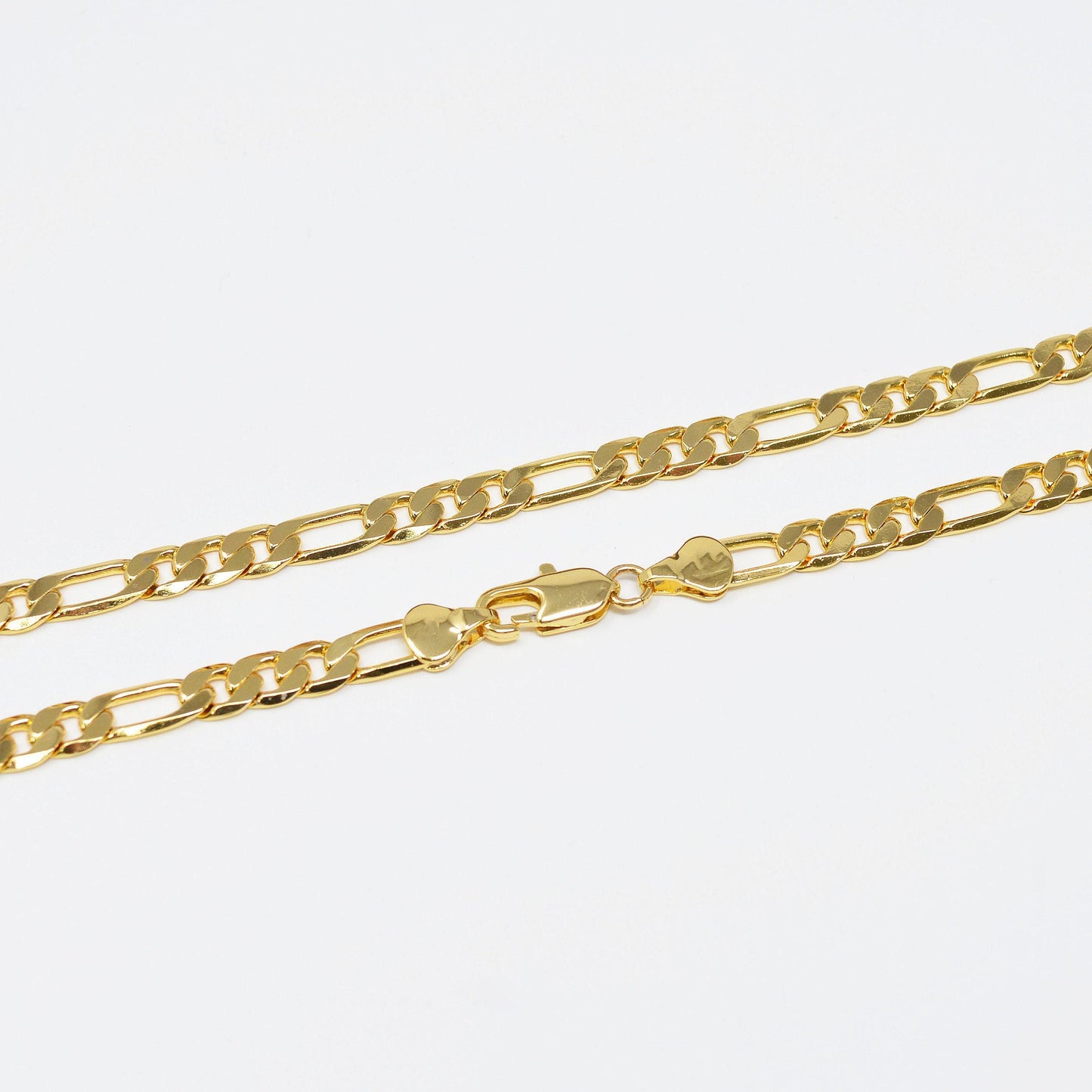 1pc 21.7''x 5mm ready to use gold figaro necklace chain, layering figaro chain bold necklace, perfect for pendant charm necklace, 978