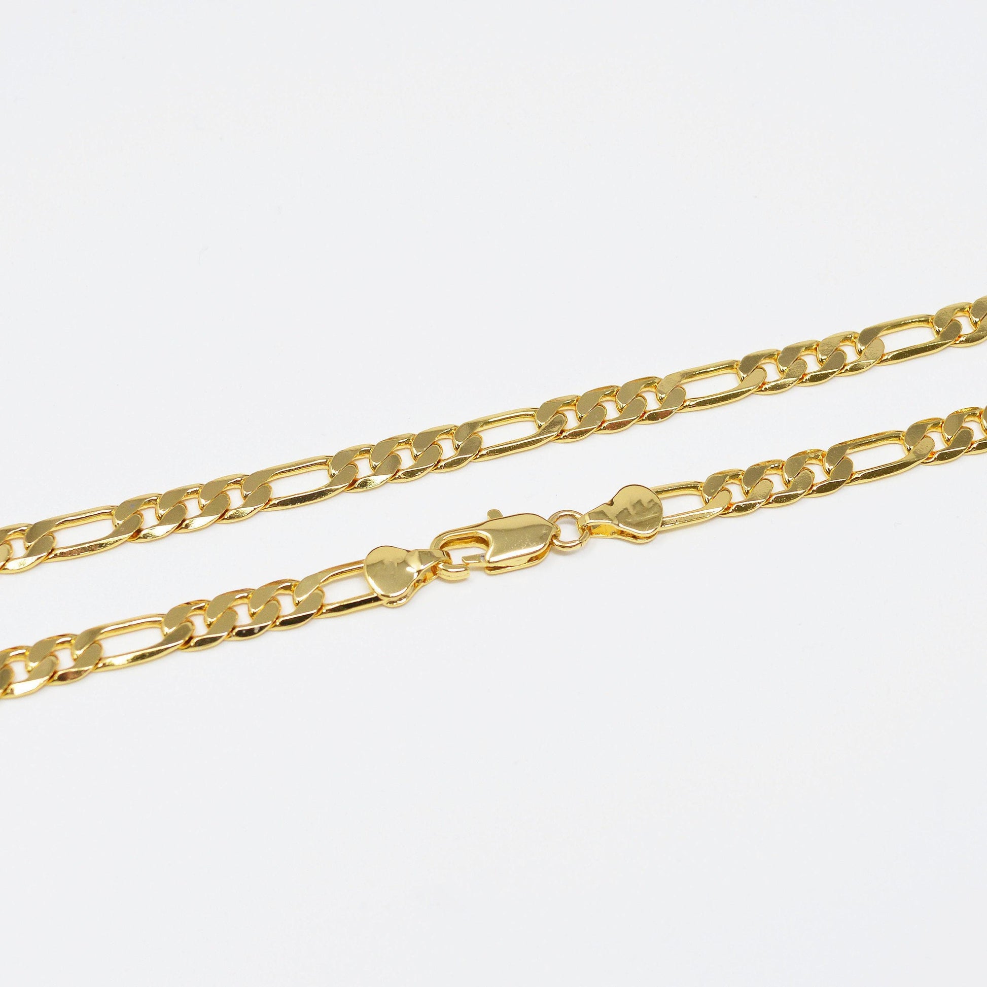 1pc 21.7''x 5mm ready to use gold figaro necklace chain, layering figaro chain bold necklace, perfect for pendant charm necklace, 978
