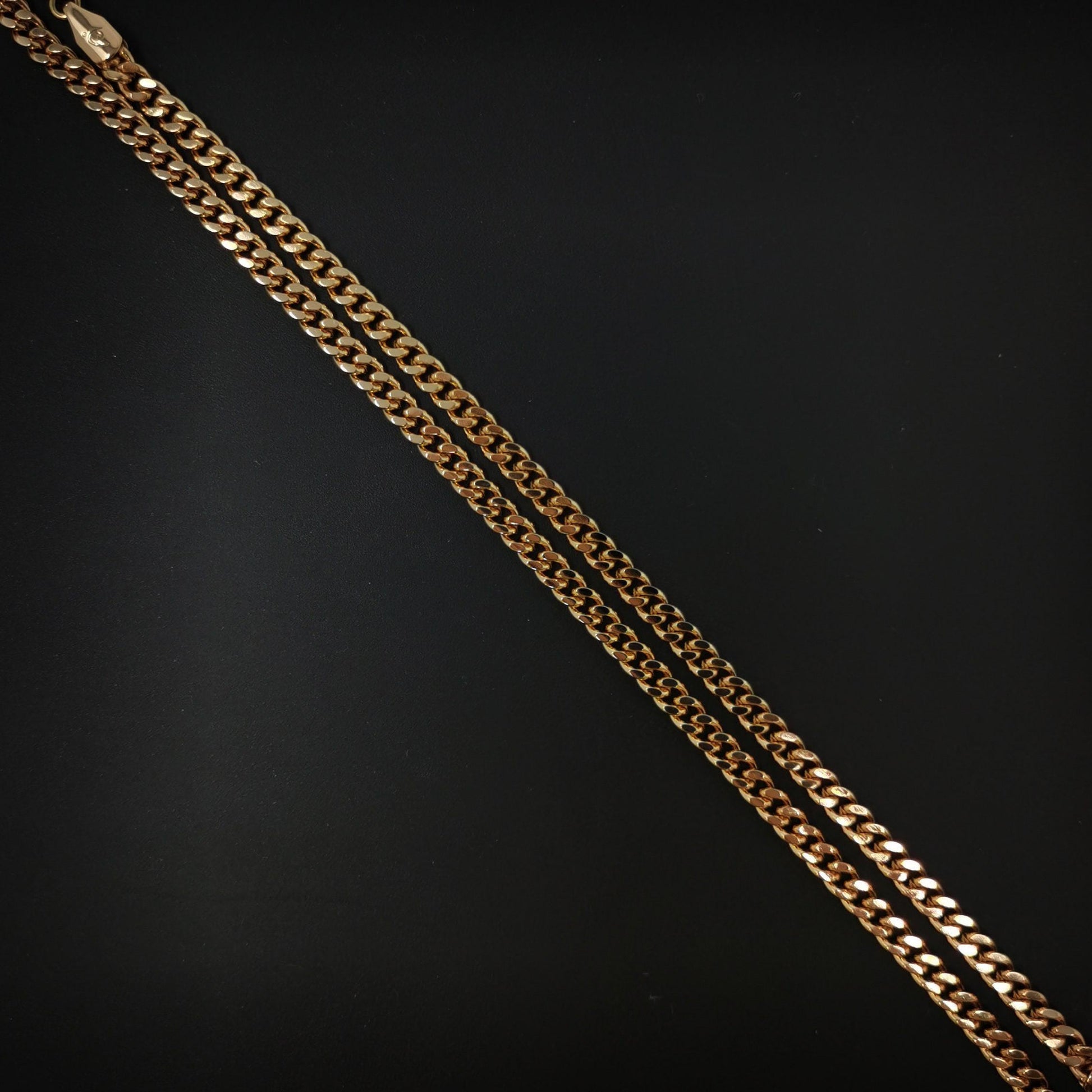 1 pc 19.9'' 3mm width ready to use 24k gold plated cuban curb necklace bracelet chain, layering curb chain, for necklace bracelet, 967