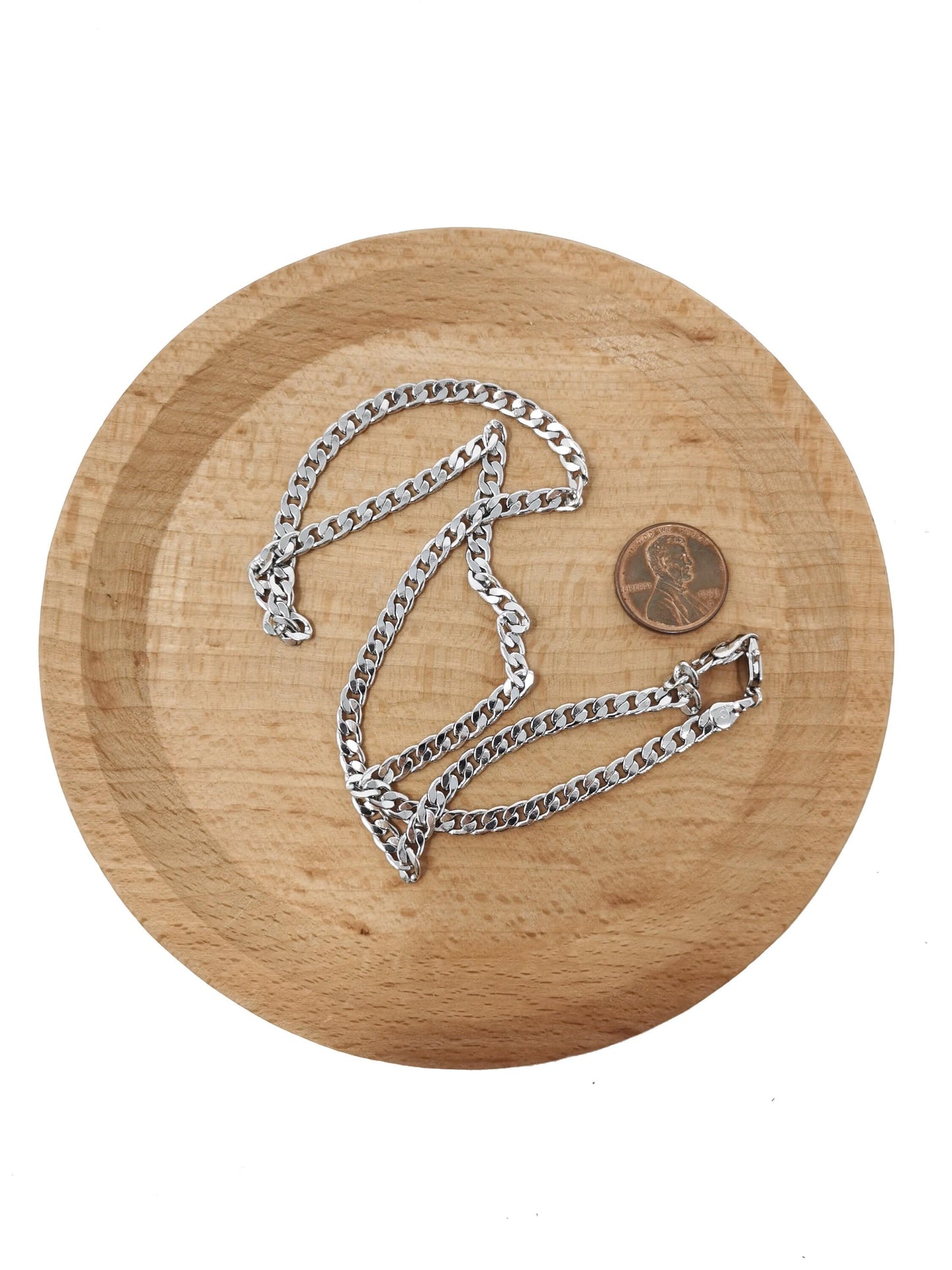 1pc 19.7'' ready to use white gold cuban curb necklace chain, layer curb chain dainty necklace, pendant charm necklace, ch-964