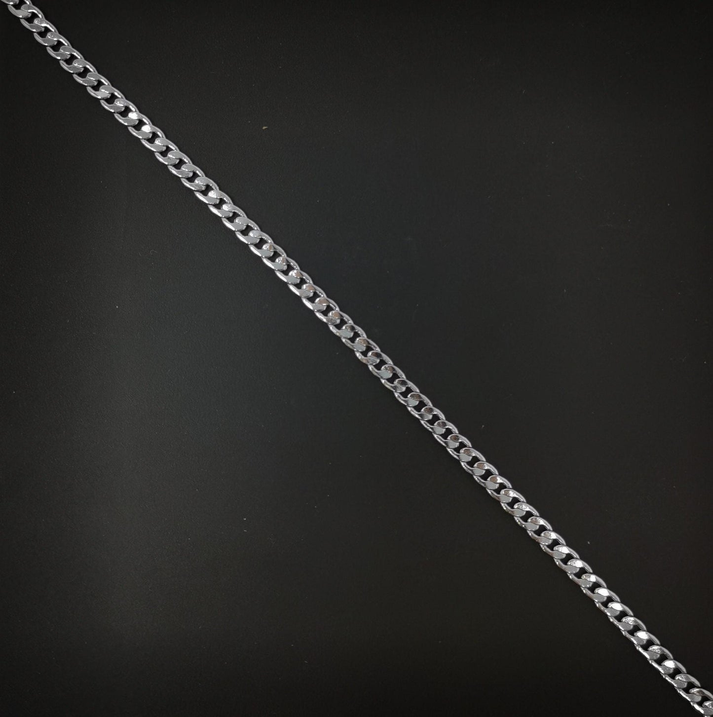1pc 19.7'' ready to use white gold cuban curb necklace chain, layer curb chain dainty necklace, pendant charm necklace, ch-964