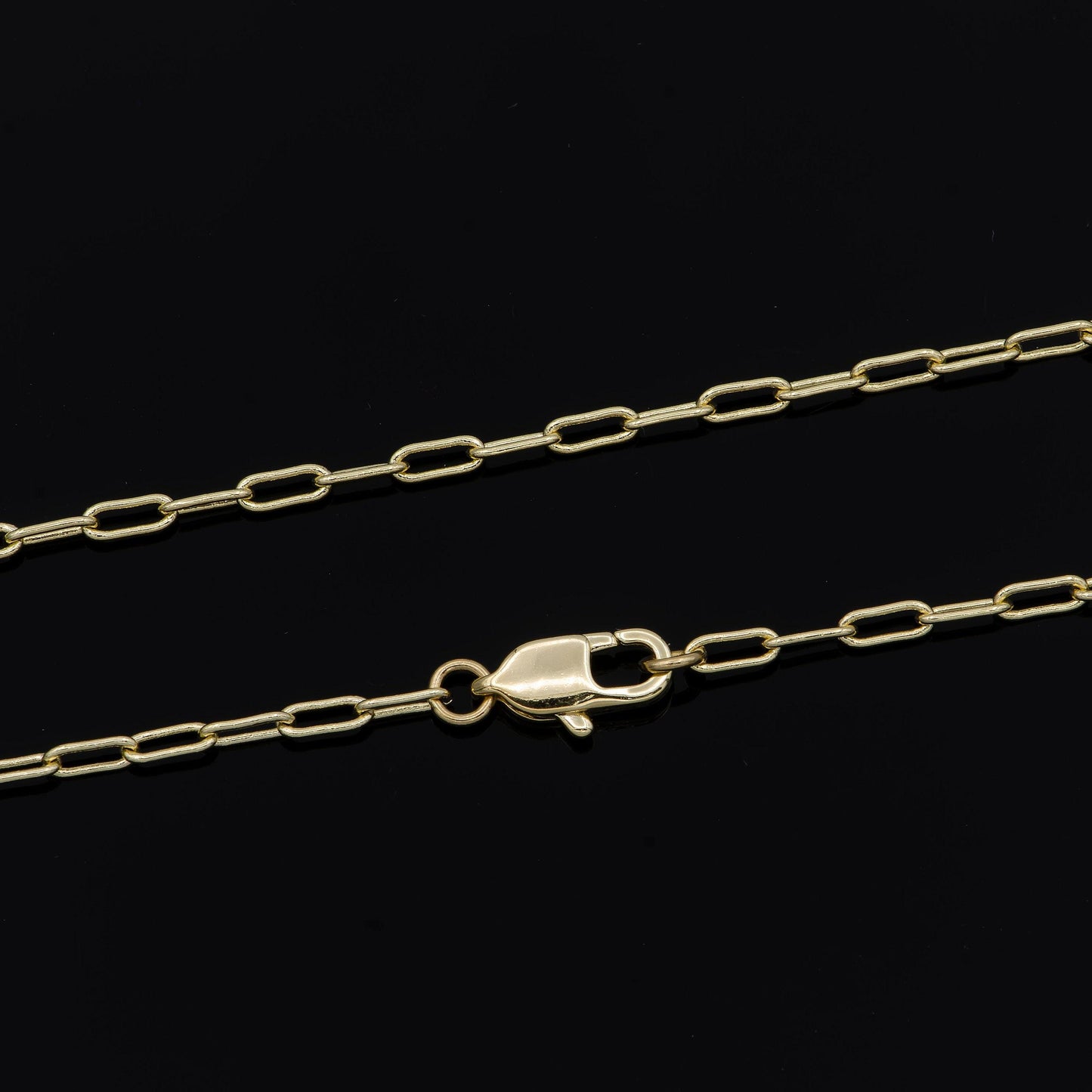 1pc 17.5'' ready to use 14k gold filled thin rolo necklace chain, small paperclip chain dainty necklace, for pendant charm necklace, 952