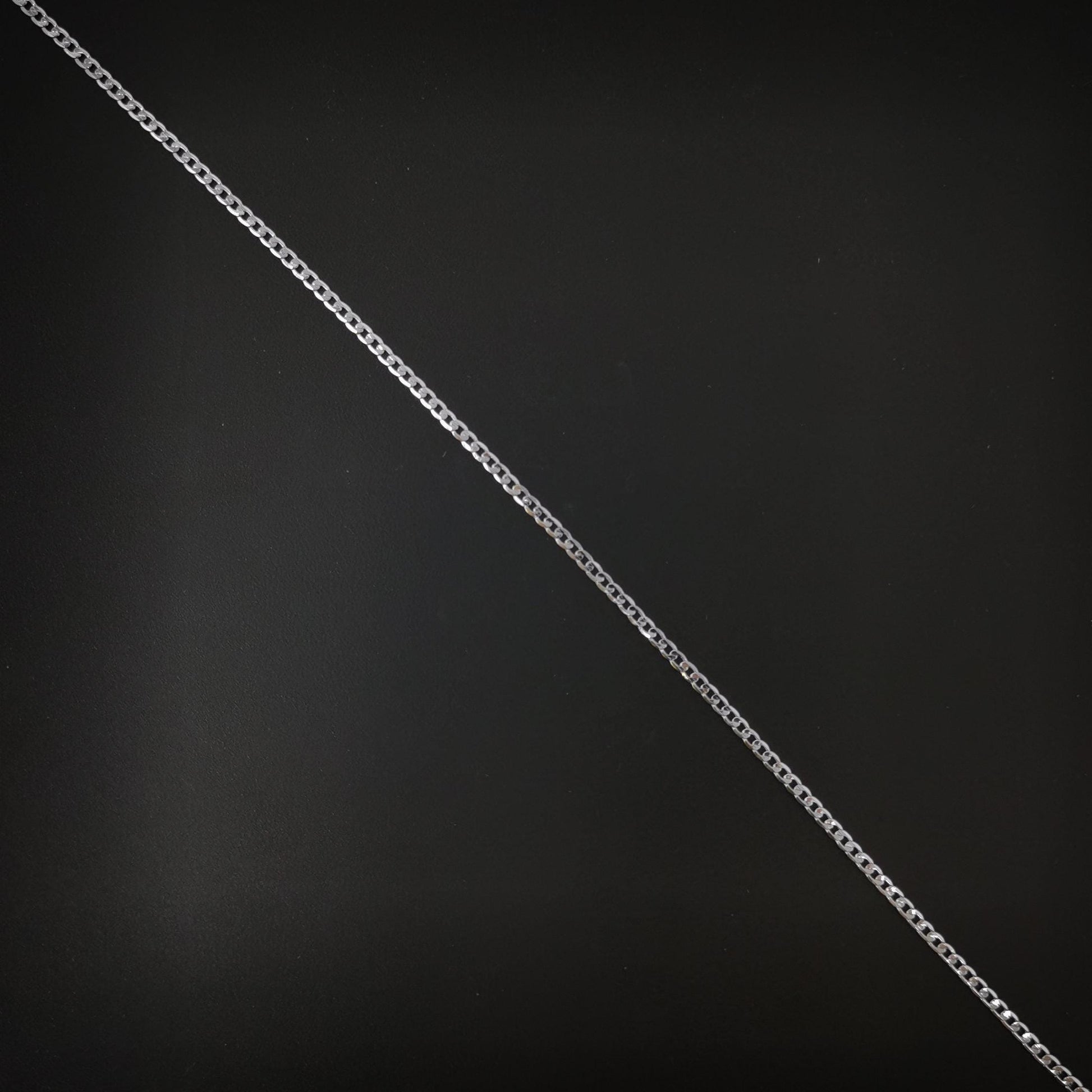 1pc 17.7'' ready to use white gold cuban curb necklace chain, layer curb chain dainty necklace, pendant charm necklace, ch - 956