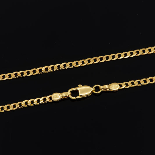 1pc 17.4'' ready to use 24k gold cuban curb necklace chain,layering curb chain dainty necklace, for pendant charm necklace,934
