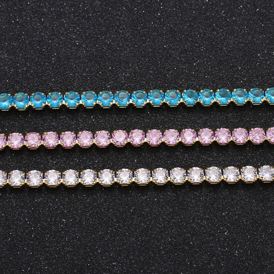 14.3'' cubic zirconia + 2.5" extender ready to use 14k gold sparkly necklace, beautiful cz color layering necklace cn-897, 898, 899