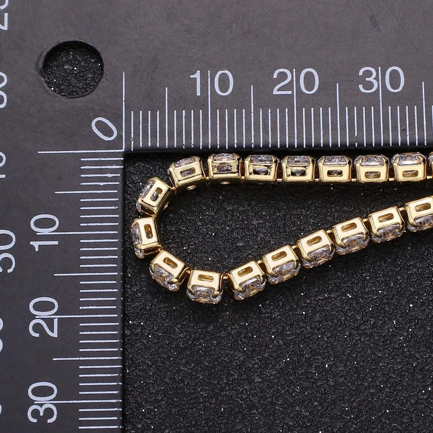 14.3'' cubic zirconia + 2.5" extender ready to use 14k gold sparkly necklace, beautiful cz color layering necklace cn-897, 898, 899