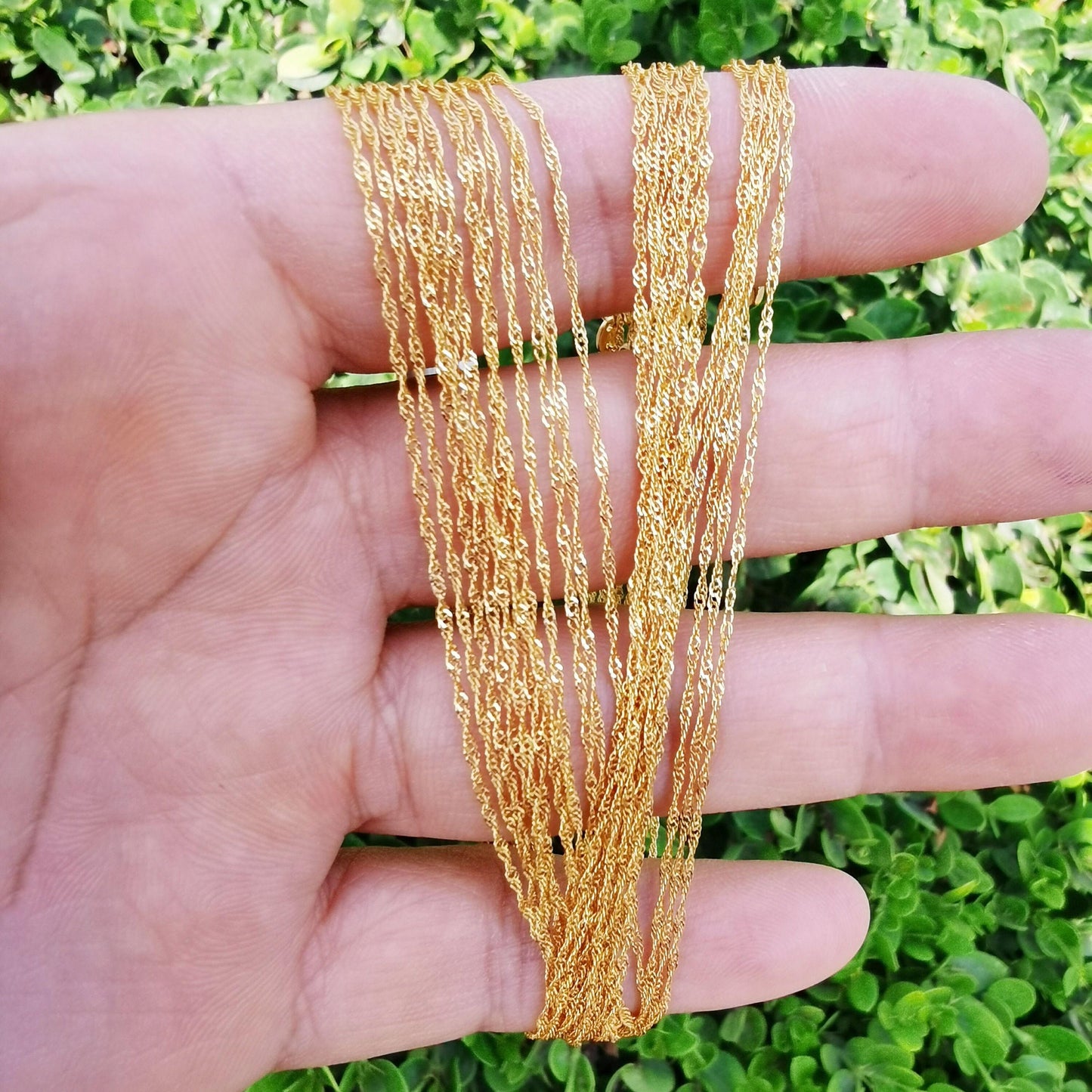 1pc 17.6'' ready to use gold singapore necklace chain,layering spiral chain dainty necklace,perfect for pendant necklace, 862/882