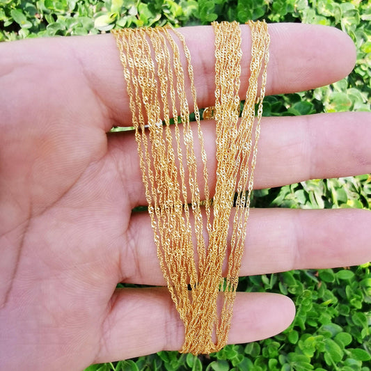 1pc 17.6'' ready to use gold singapore necklace chain,layering spiral chain dainty necklace,perfect for pendant necklace, 862/882