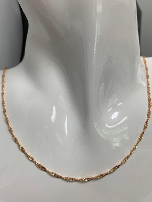 1pc 17.7'' ready to use 18k gold singapore necklace chain, layering spiral chain dainty necklace, perfect for pendant necklace, 837
