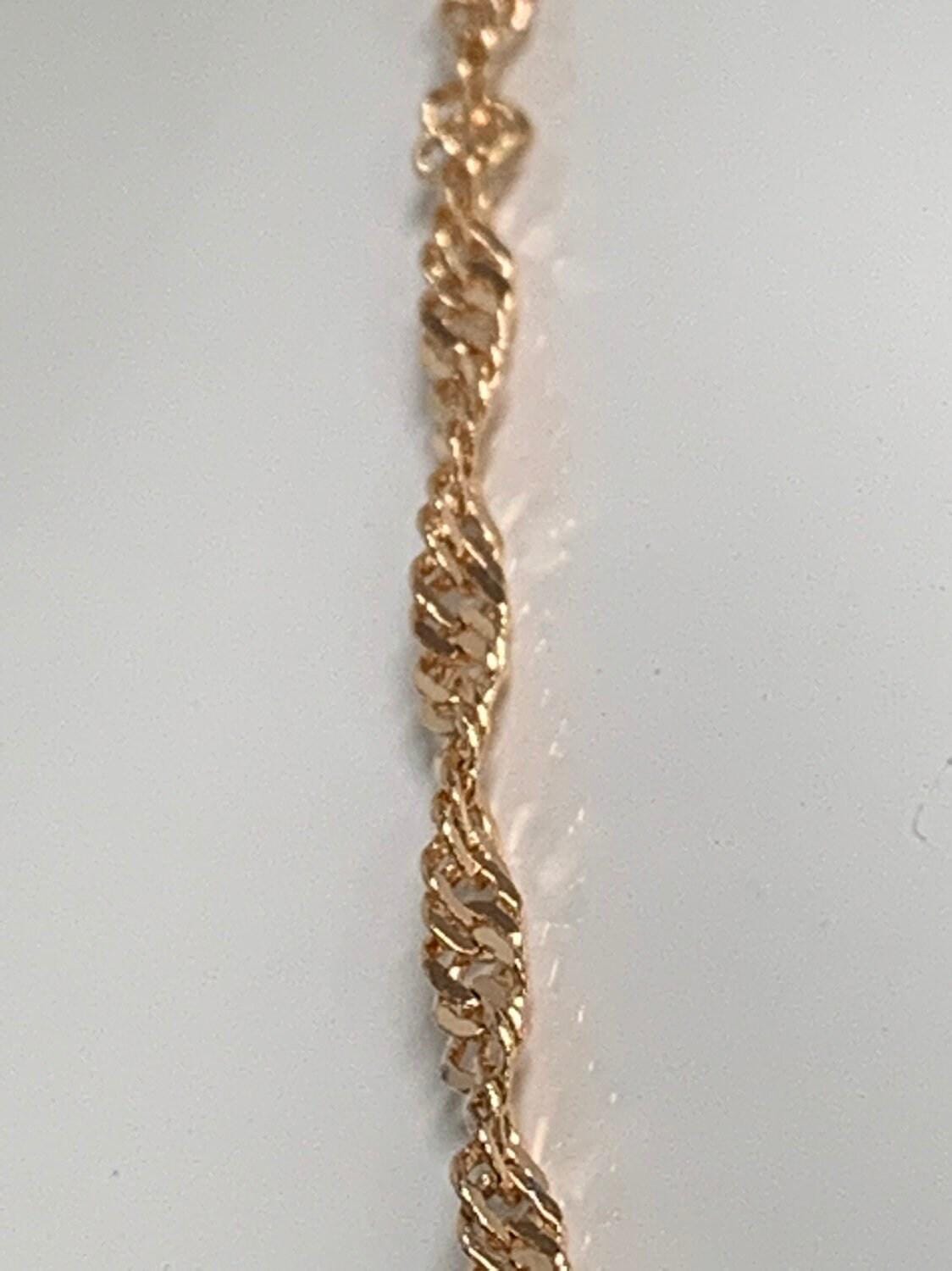 1pc 17.7'' ready to use 18k gold singapore necklace chain, layering spiral chain dainty necklace, perfect for pendant necklace, 837