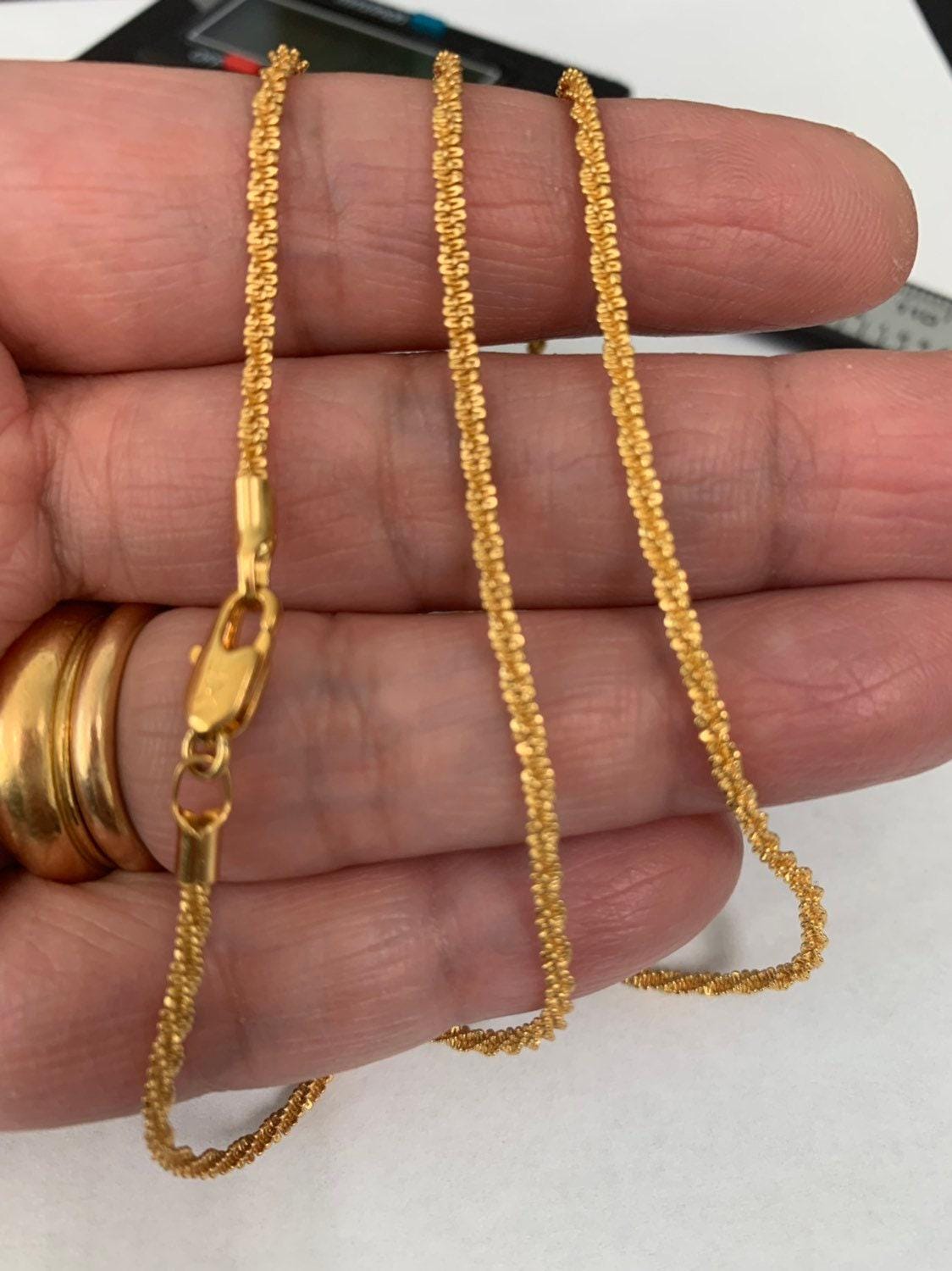 1pc 23.9'' ready to use 24k gold vermeil spiral necklace chain, layer round chain bold necklace, for pendant charm necklace making, 815