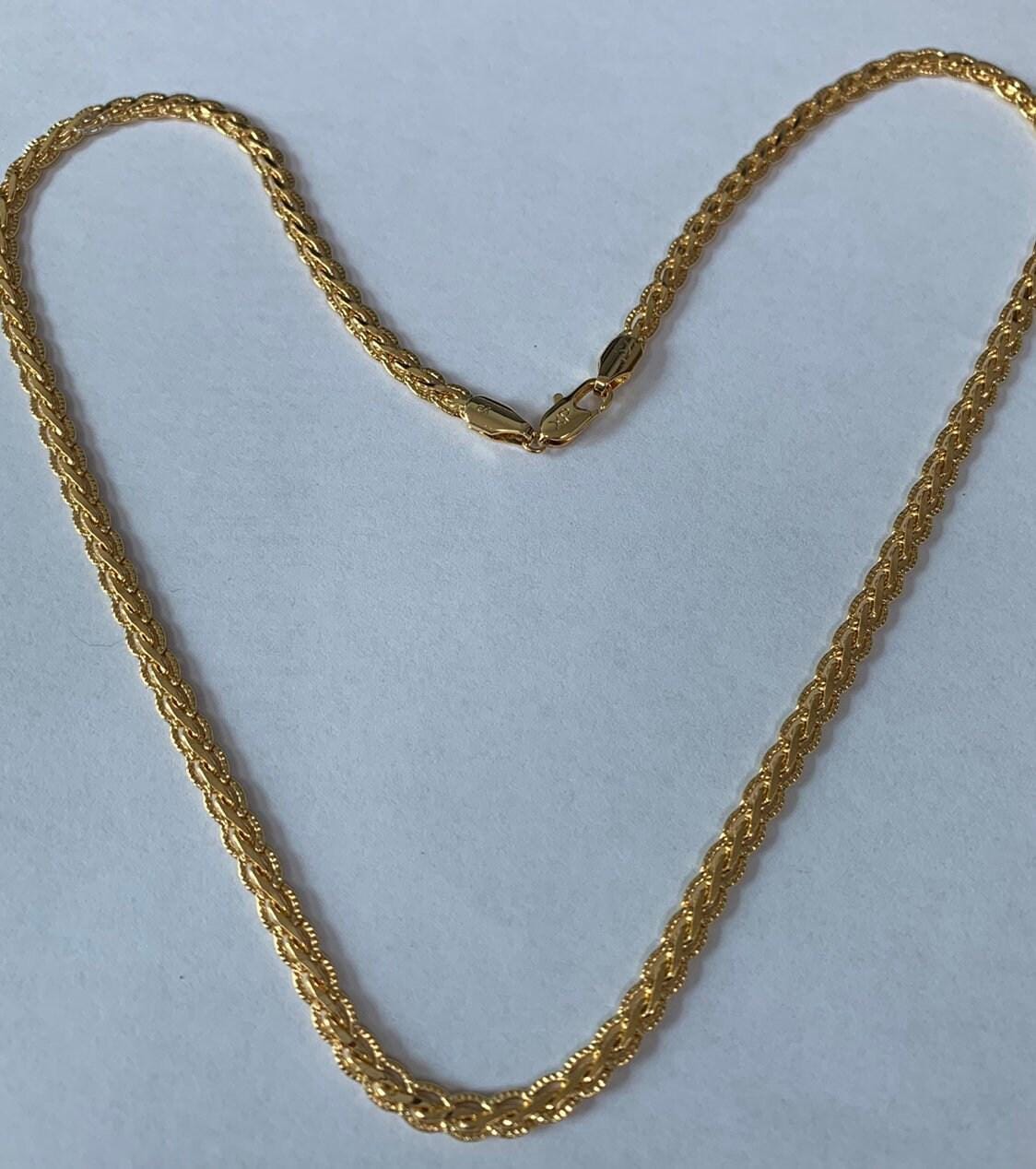 1pc 20'' ready to use gold palma braid necklace chain, layering unique chain bold necklace, perfect for pendant charm necklace, 754