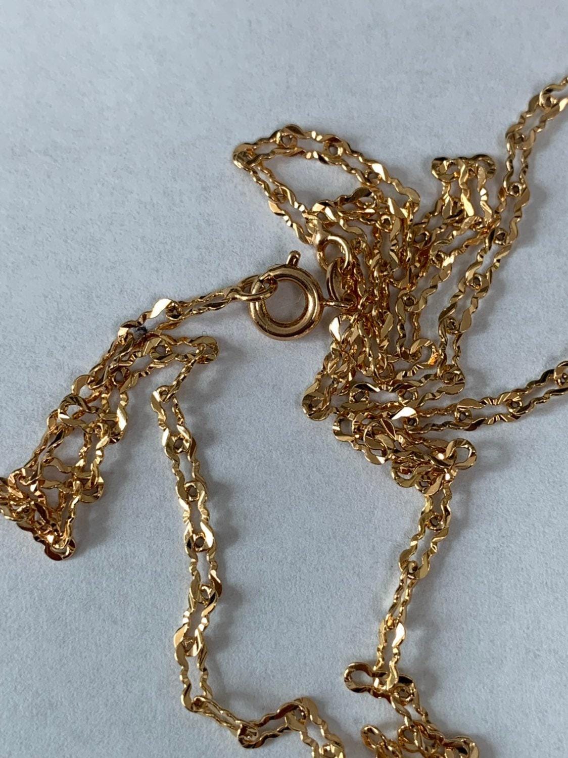 1pc 18'' ready to use 18k rosy gold unique necklace chain, layering unique chain dainty necklace, perfect for pendant necklace, 735