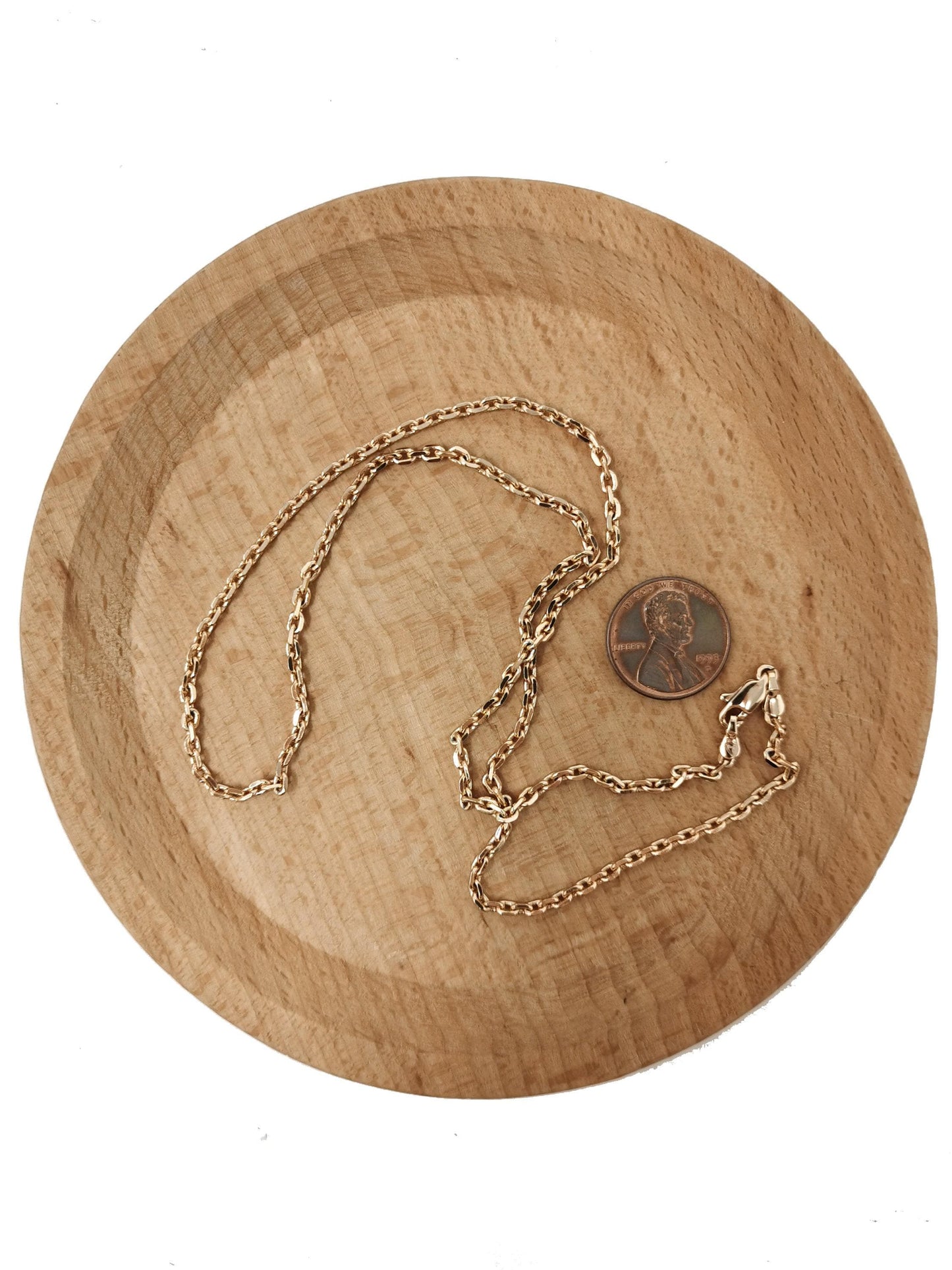 1pc 19.6'' ready to use 18k rosy gold rolo necklace chain,layering rolo chain dainty necklace,for pendant charm necklace making, 733