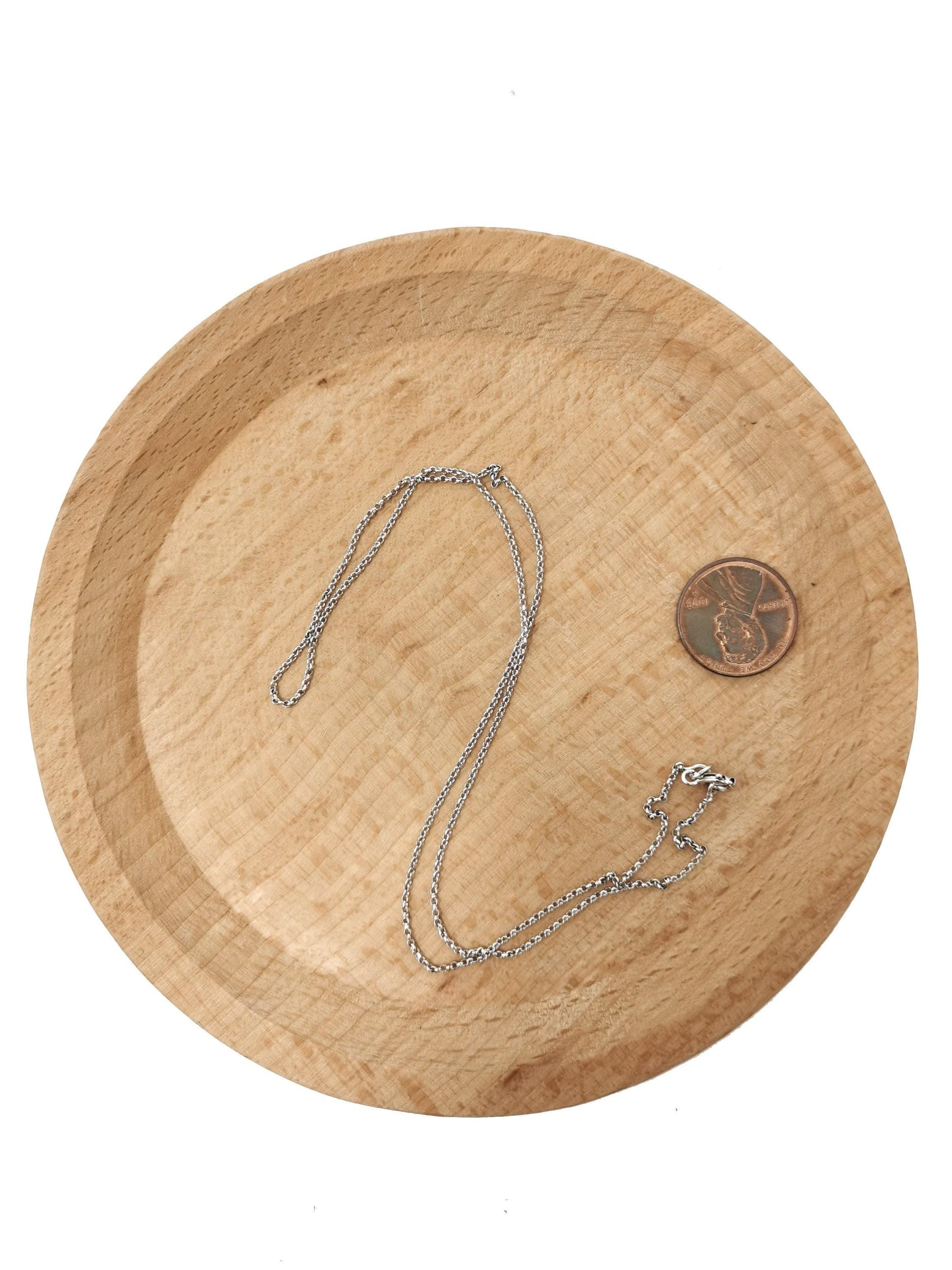 1pc 17.7'' ready to use white gold thin rolo necklace chain, layering rolo chain dainty necklace, for pendant charm necklace, ch-643