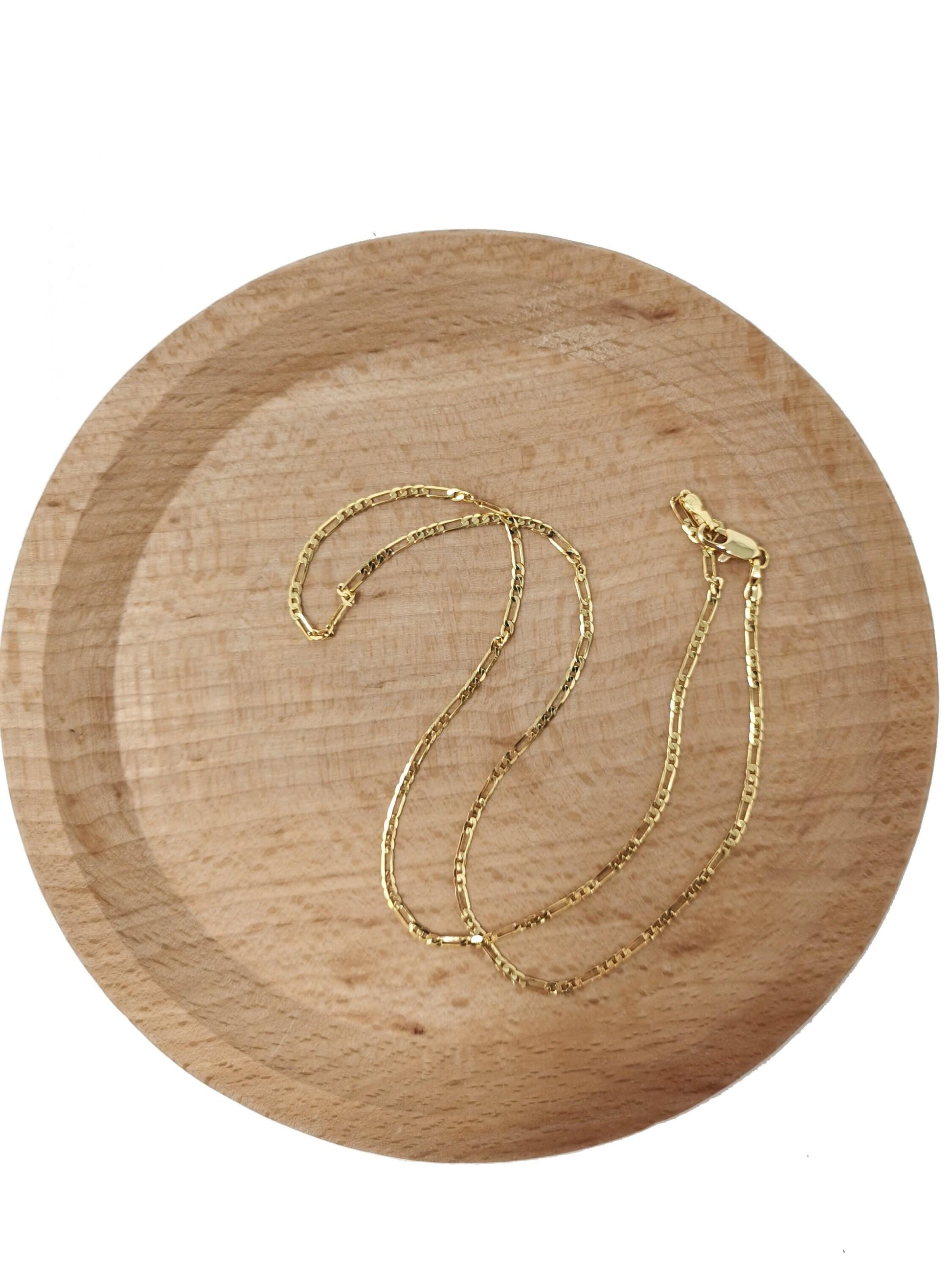 1pc 17.7'' ready to use gold figaro necklace chain, layering figaro chain dainty necklace, perfect for pendant charm necklace, 466