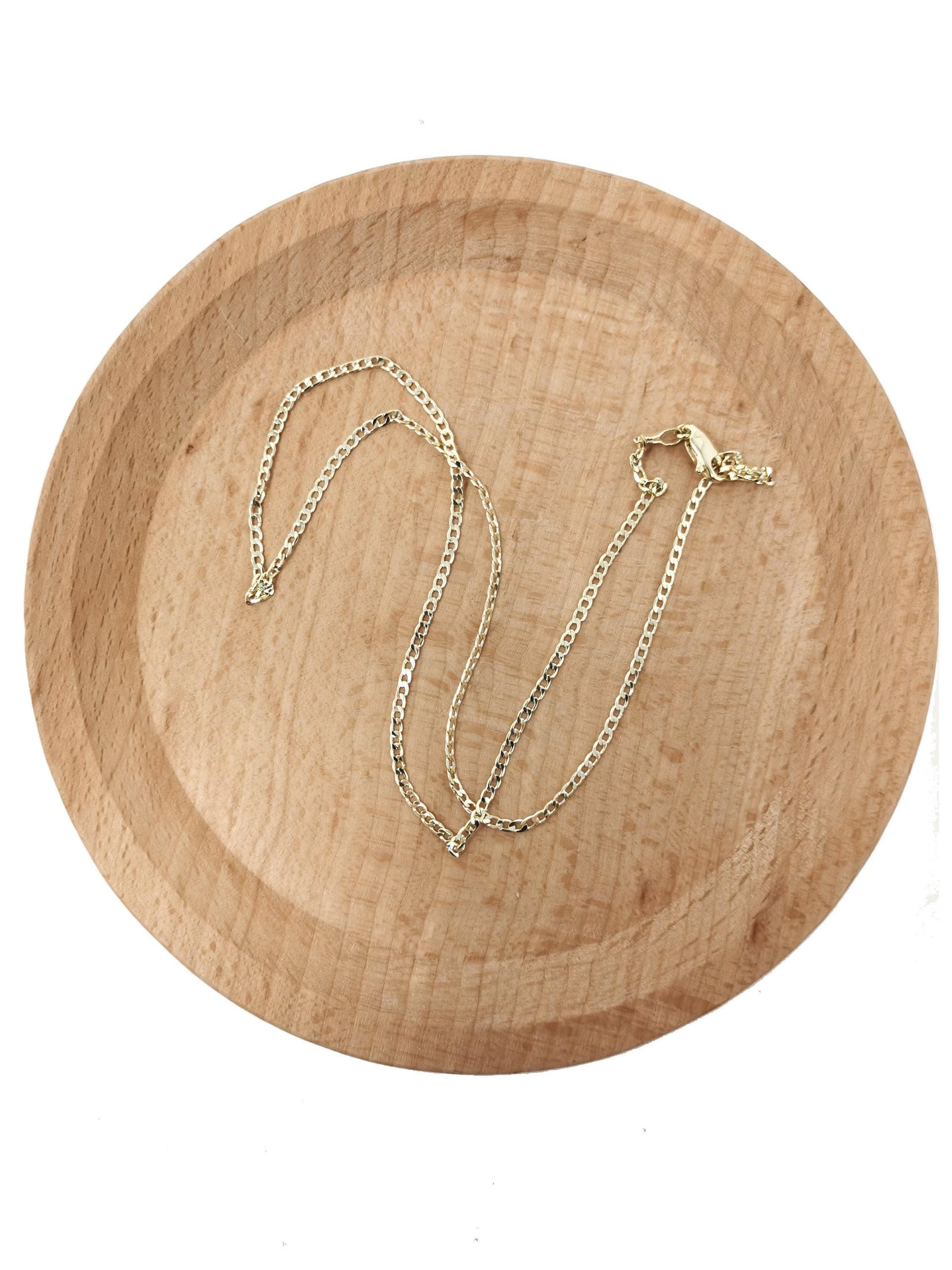 1pc 17.7'' ready to use 14k gold filled herringbone curb necklace chain, layer curb chain dainty necklace, for pendant charm necklace making