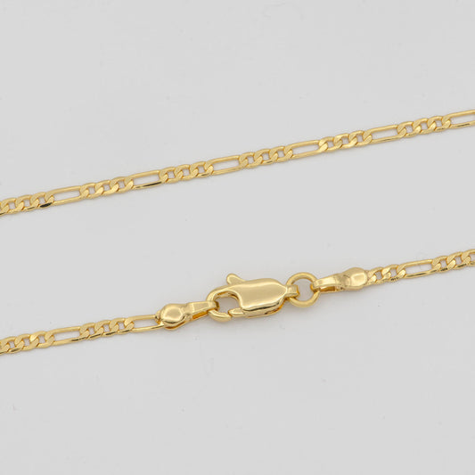 1pc 21.6'' ready to use 24k gold figaro necklace chain, layering figaro chain dainty necklace,perfect for pendant charm necklace 495