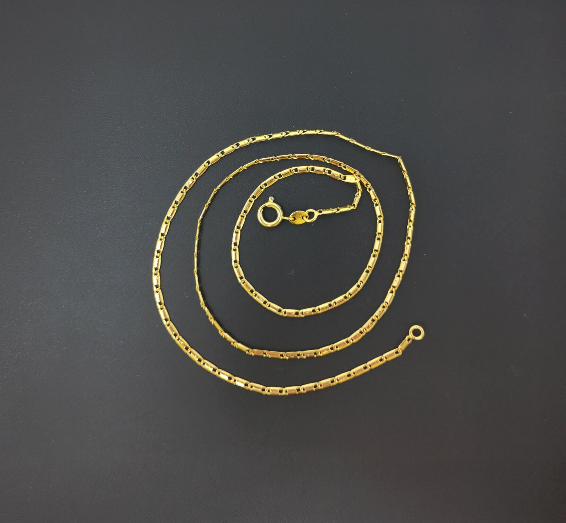1pc 17.7'' ready to use gold unique necklace chain, layering plate lock chain dainty necklace, perfect for pendant charm necklace 467