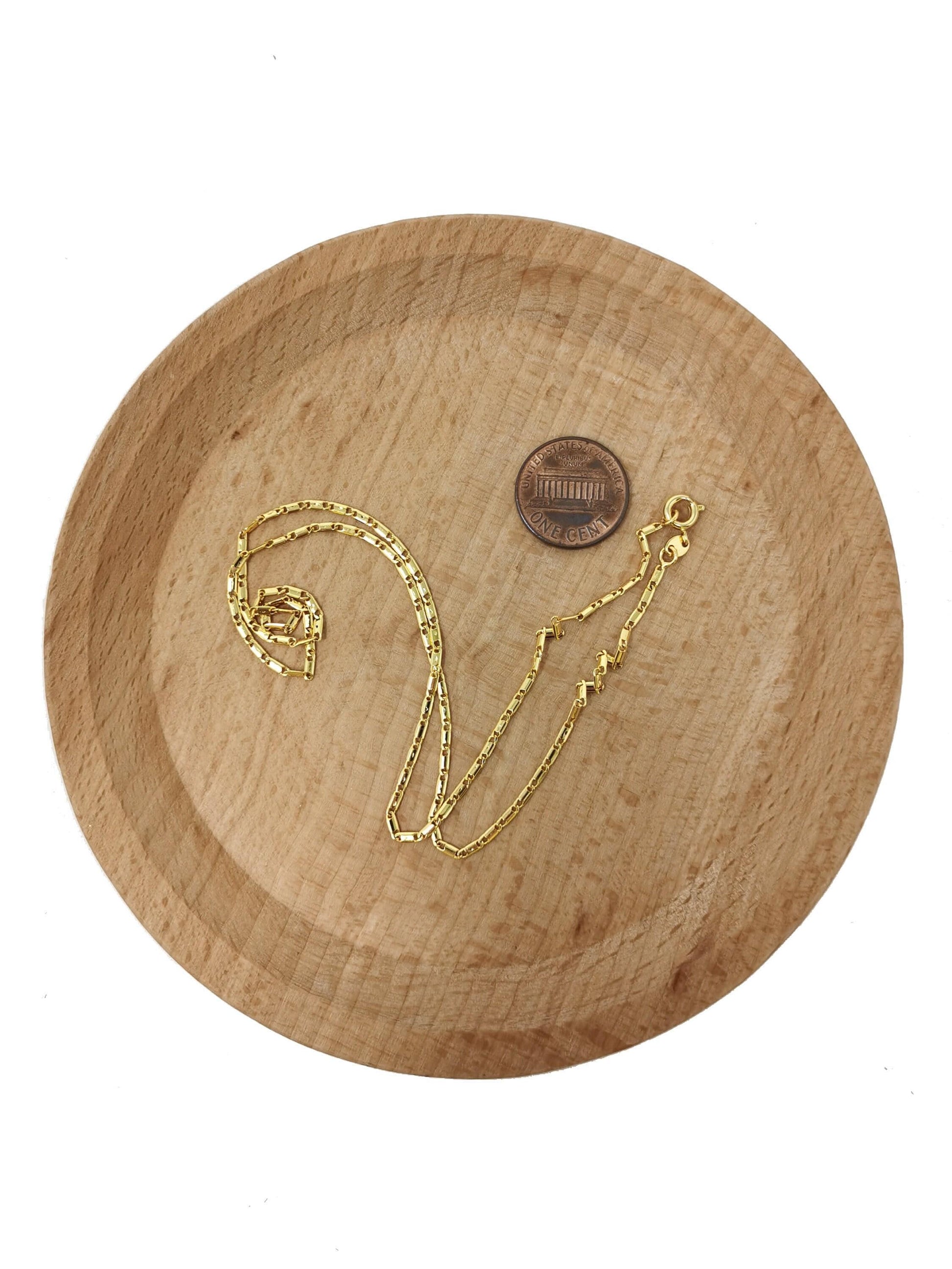 1pc 17.7'' ready to use gold unique necklace chain, layering plate lock chain dainty necklace, perfect for pendant charm necklace 467