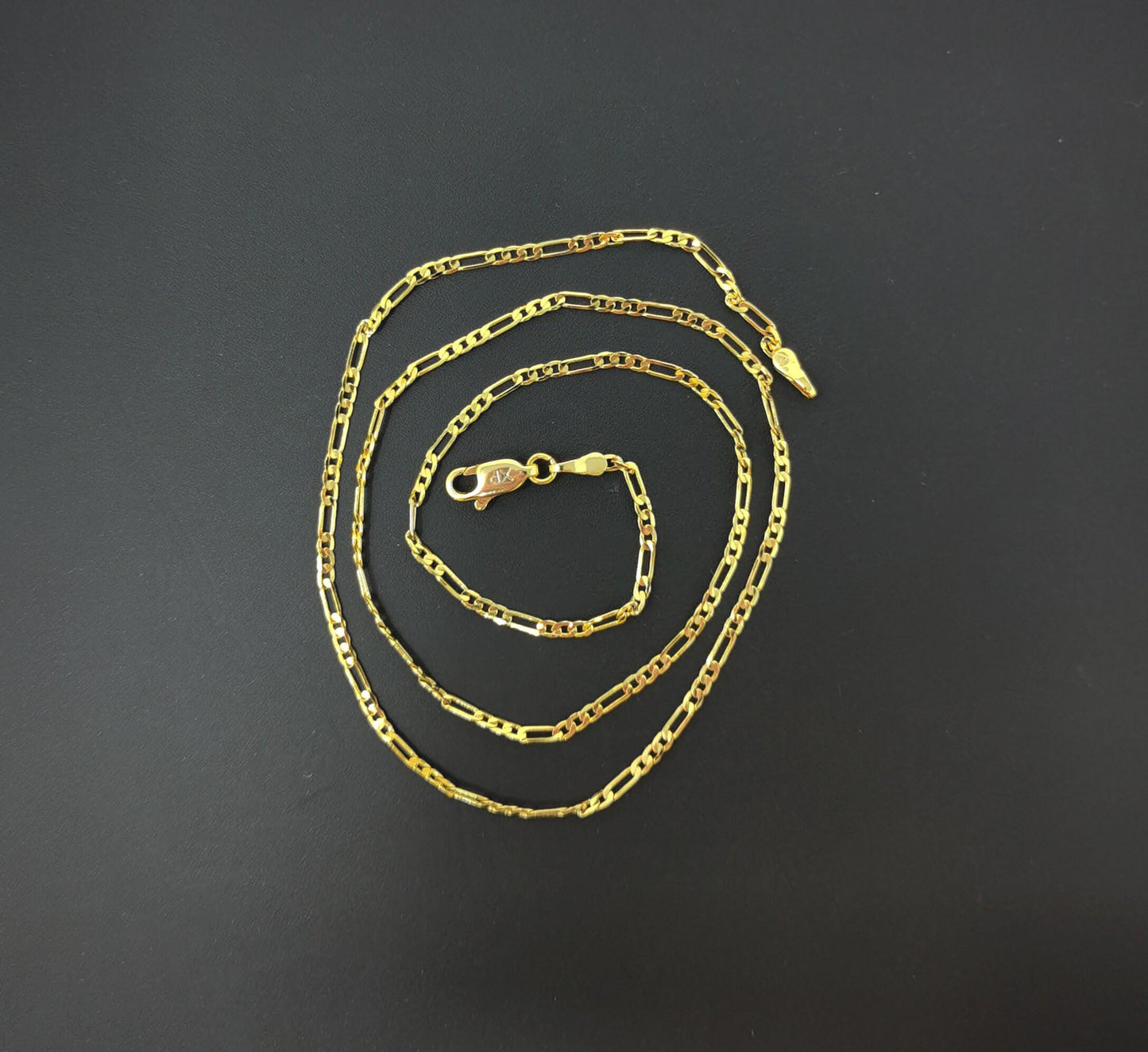 1pc 17.7'' ready to use gold figaro necklace chain, layering figaro chain dainty necklace, perfect for pendant charm necklace ch-466