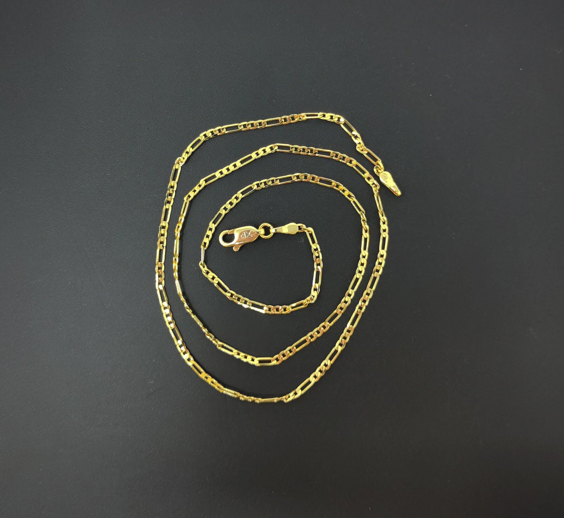 1pc 17.7'' ready to use gold figaro necklace chain, layering figaro chain dainty necklace, perfect for pendant charm necklace ch-466