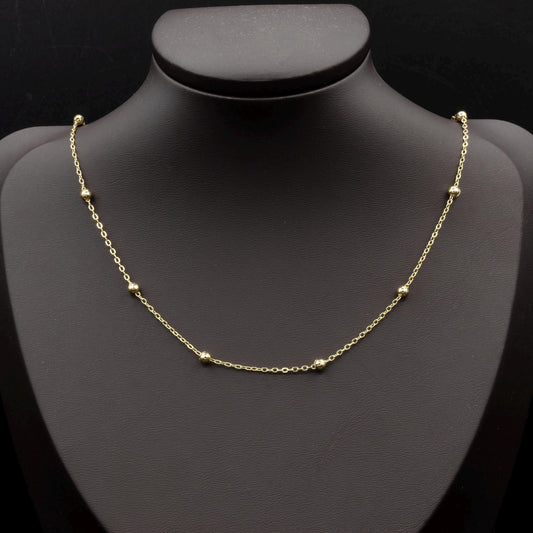 1pc 19.5'' ready to use gold ball necklace chain, layering satellite chain dainty necklace,perfect for pendant charm necklace, 411
