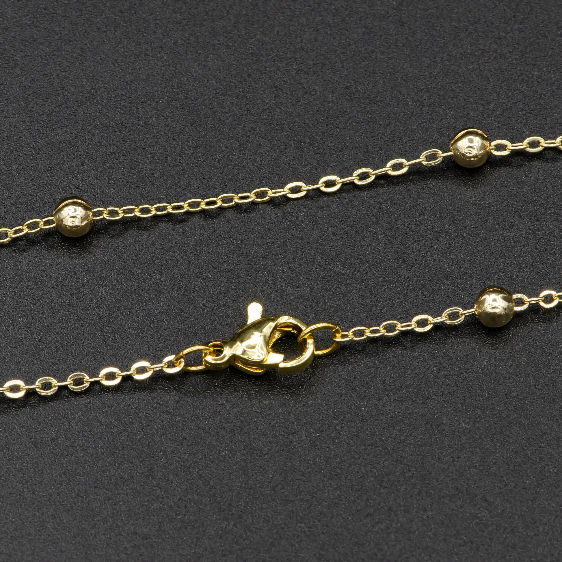 1pc 19.5'' ready to use gold ball necklace chain, layering satellite chain dainty necklace,perfect for pendant charm necklace, 411