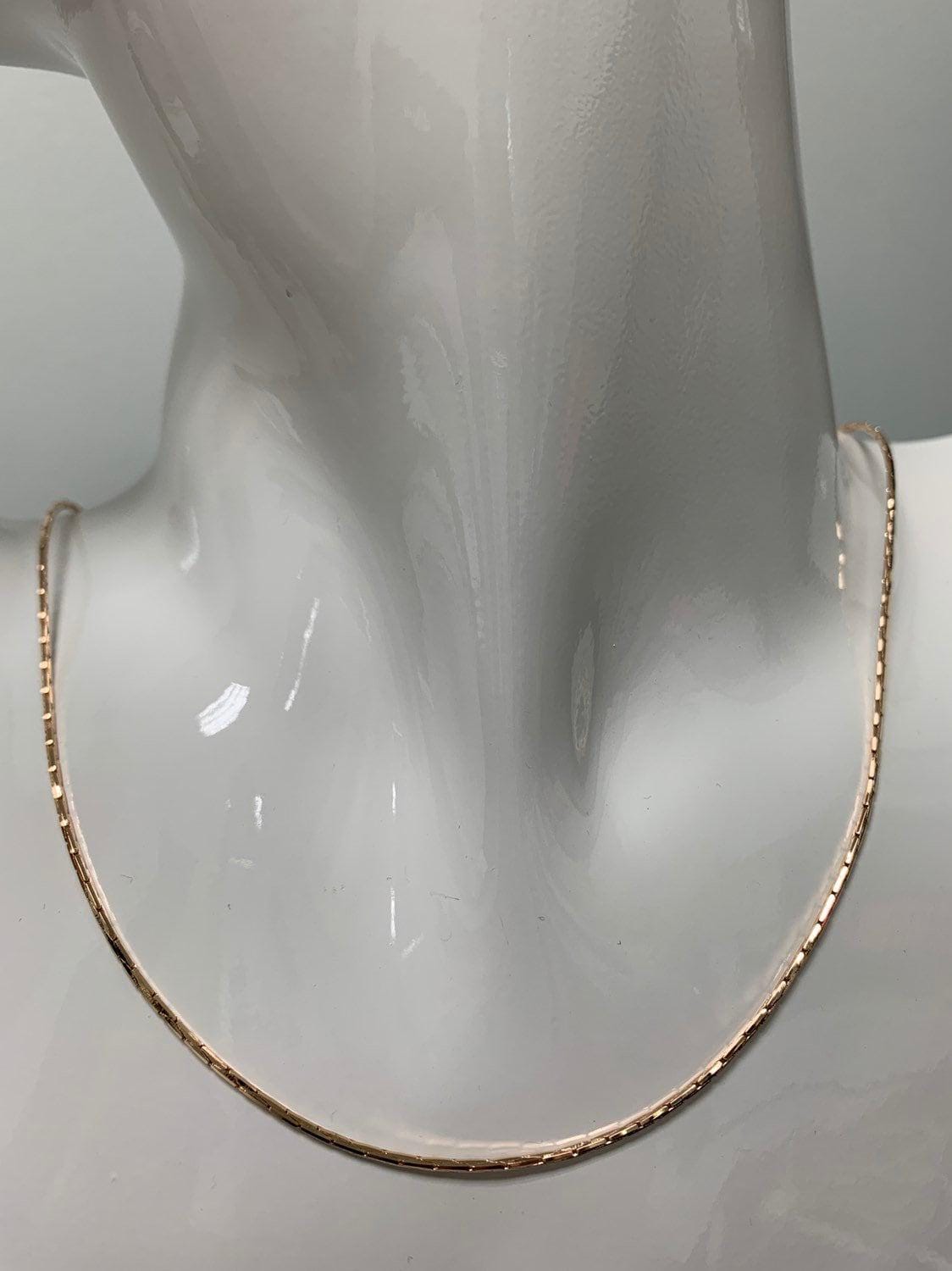 1pc 23.5' ready to wear 18k gold retangular box necklace chain, layering box chain bold necklace, for pendant charm necklace making, 389
