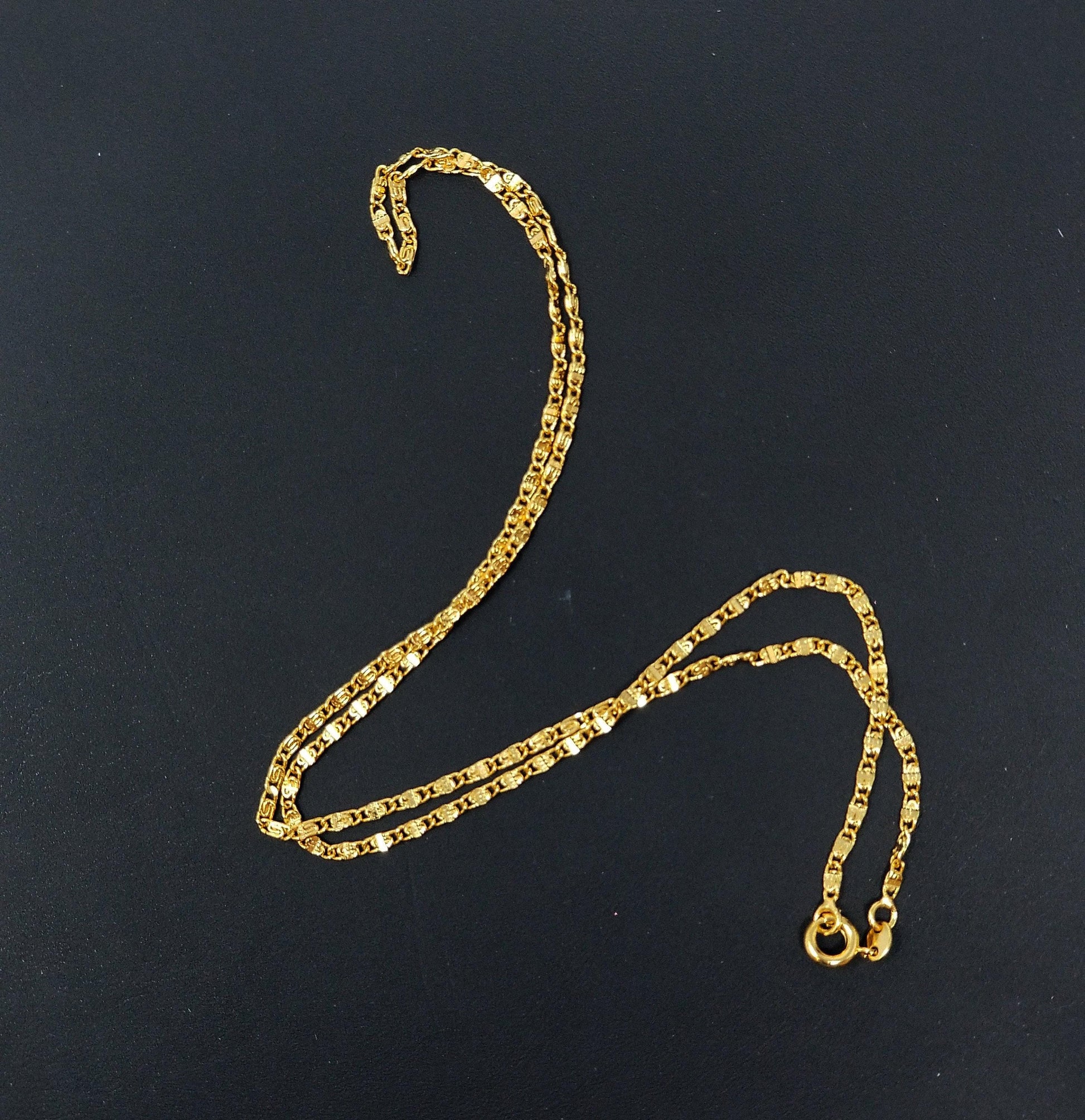 1pc dainty 19.5'' ready to use 24k gold unique necklace chain, plate lock chain delicate necklace, perfect for pendant necklace, 300