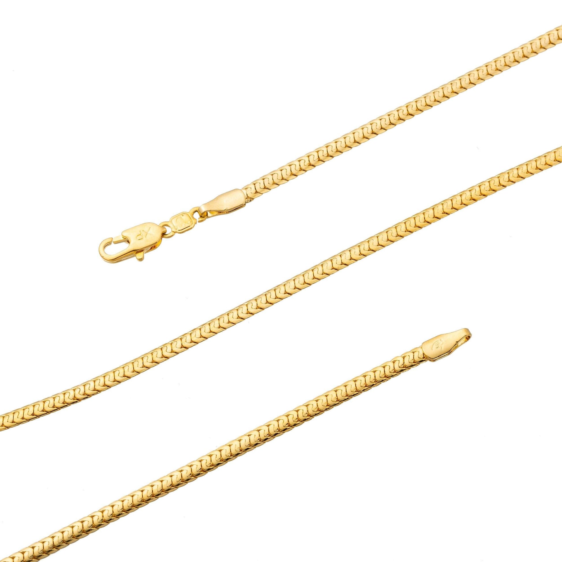 1pc 17.5'' ready to use gold franco wheat necklace chain, layering unique chain bold necklace, perfect for pendant charm necklace, 296