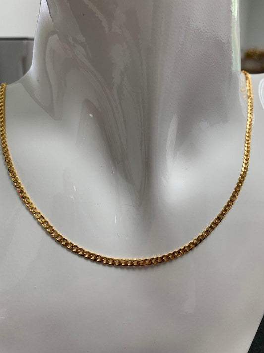 1pc 20'' ready to use 24k gold cuban curb necklace chain, layering curb chain necklace, lobster clasp, width is 2.4mm,cn - 292