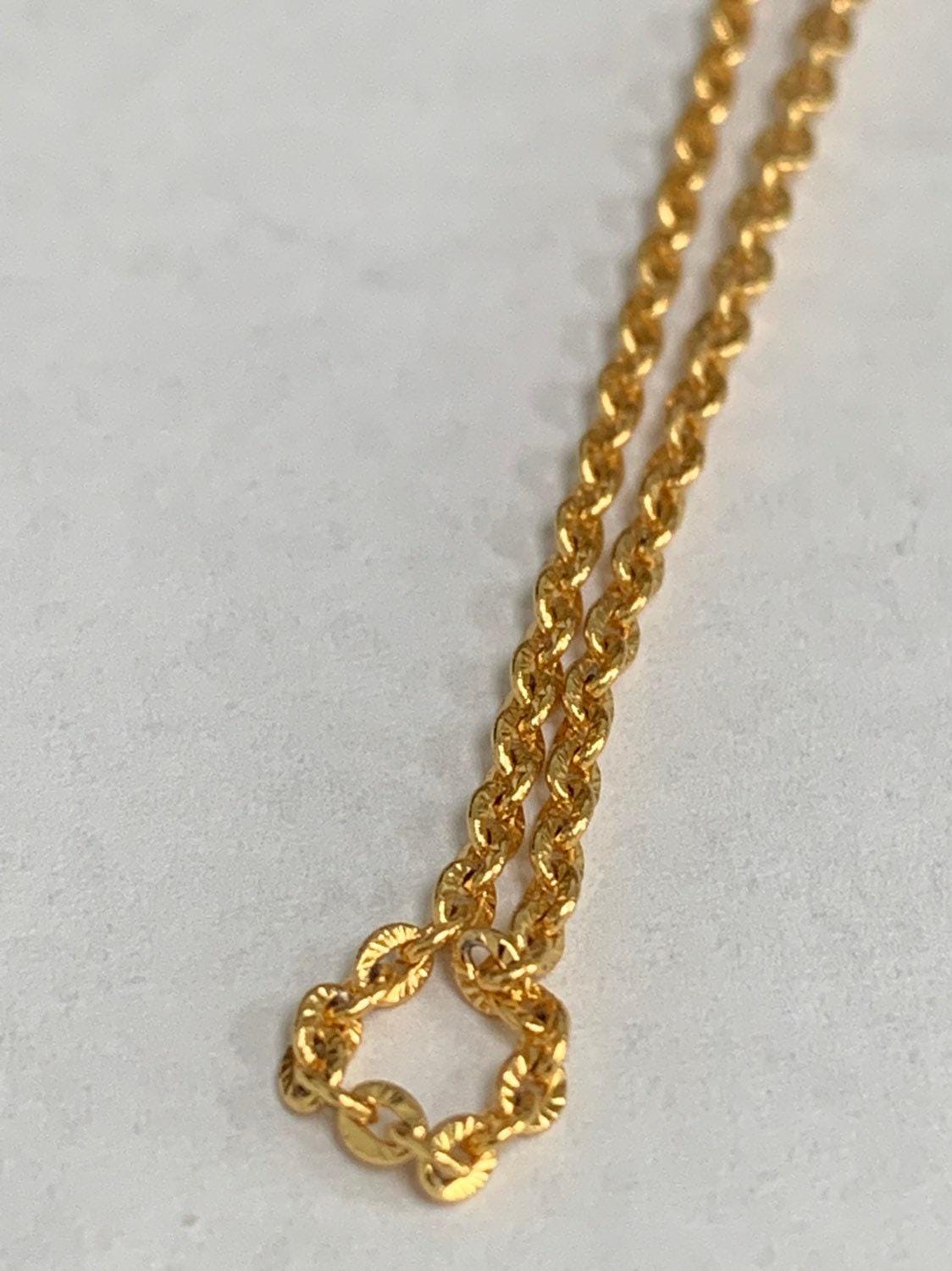 17.7'' ready to use 24k sunburst gold rolo necklace chain,layering rolo chain unique necklace, for pendant charm necklace making, 971