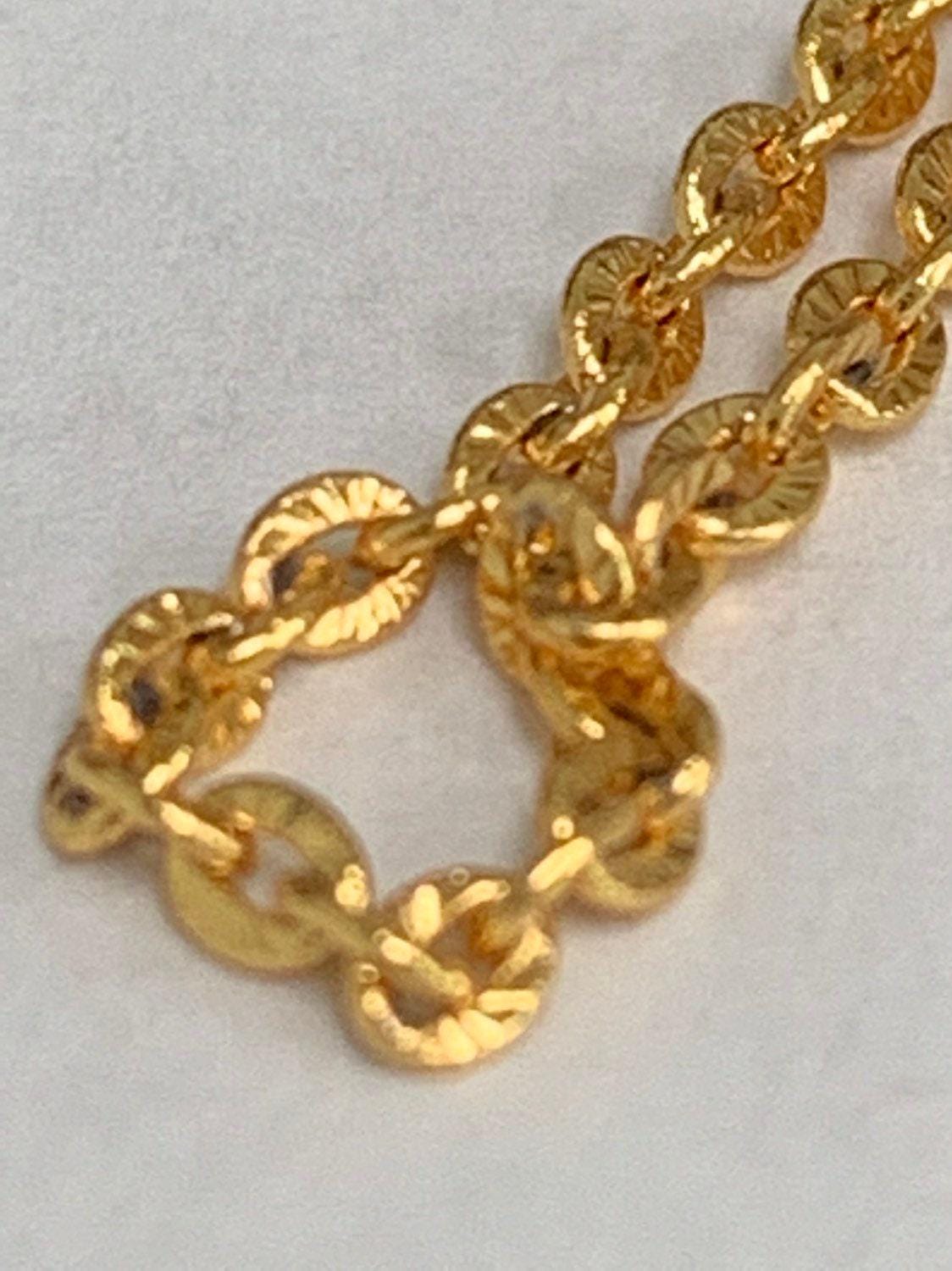 19.5'' ready to use 24k sunburst gold rolo necklace chain,layering rolo chain unique necklace, for pendant charm necklace making, 922
