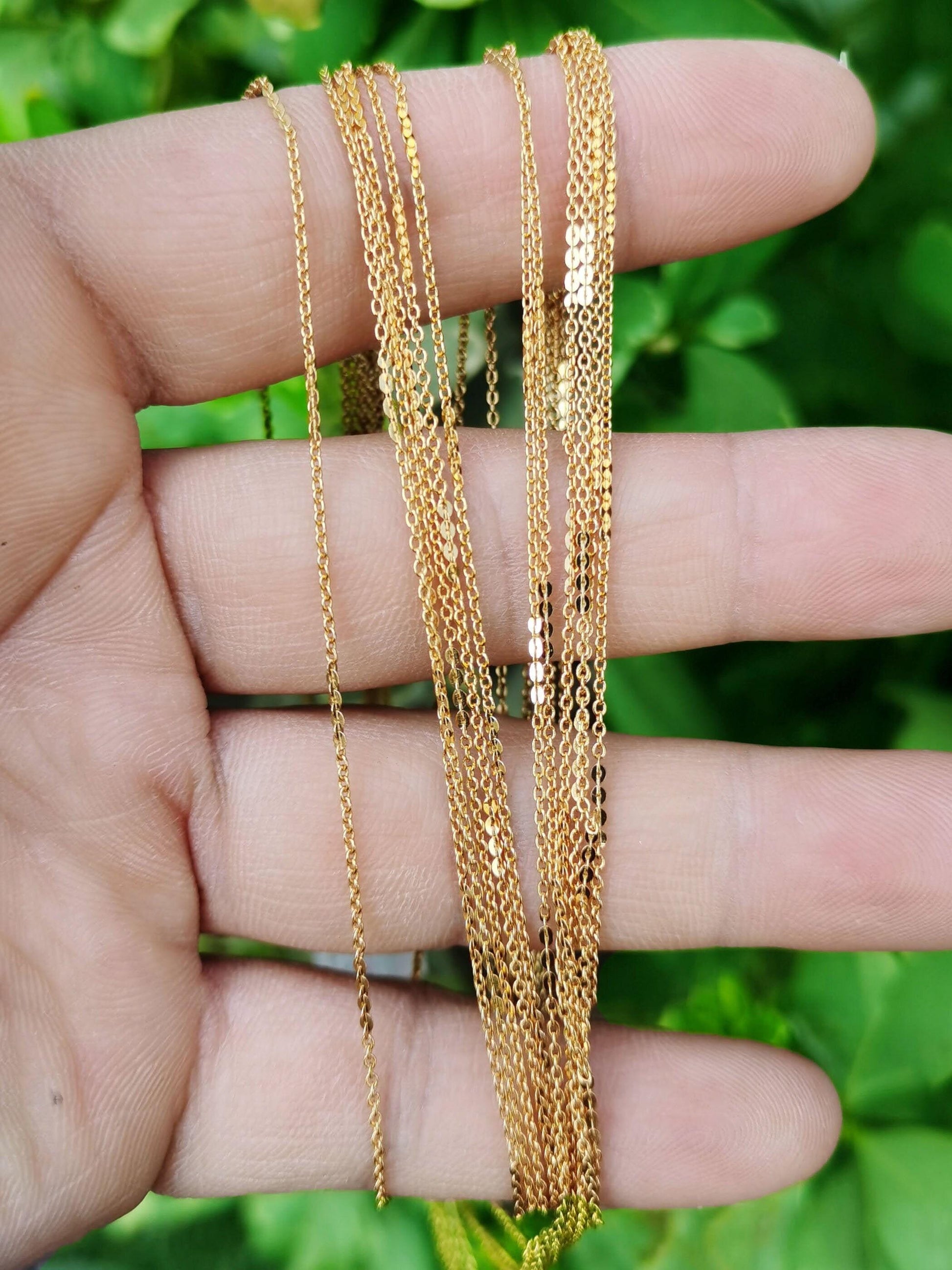 17.7'' ready to use gold thin rolo necklace chain, layering rolo chain dainty necklace, for pendant charm necklace making, 465