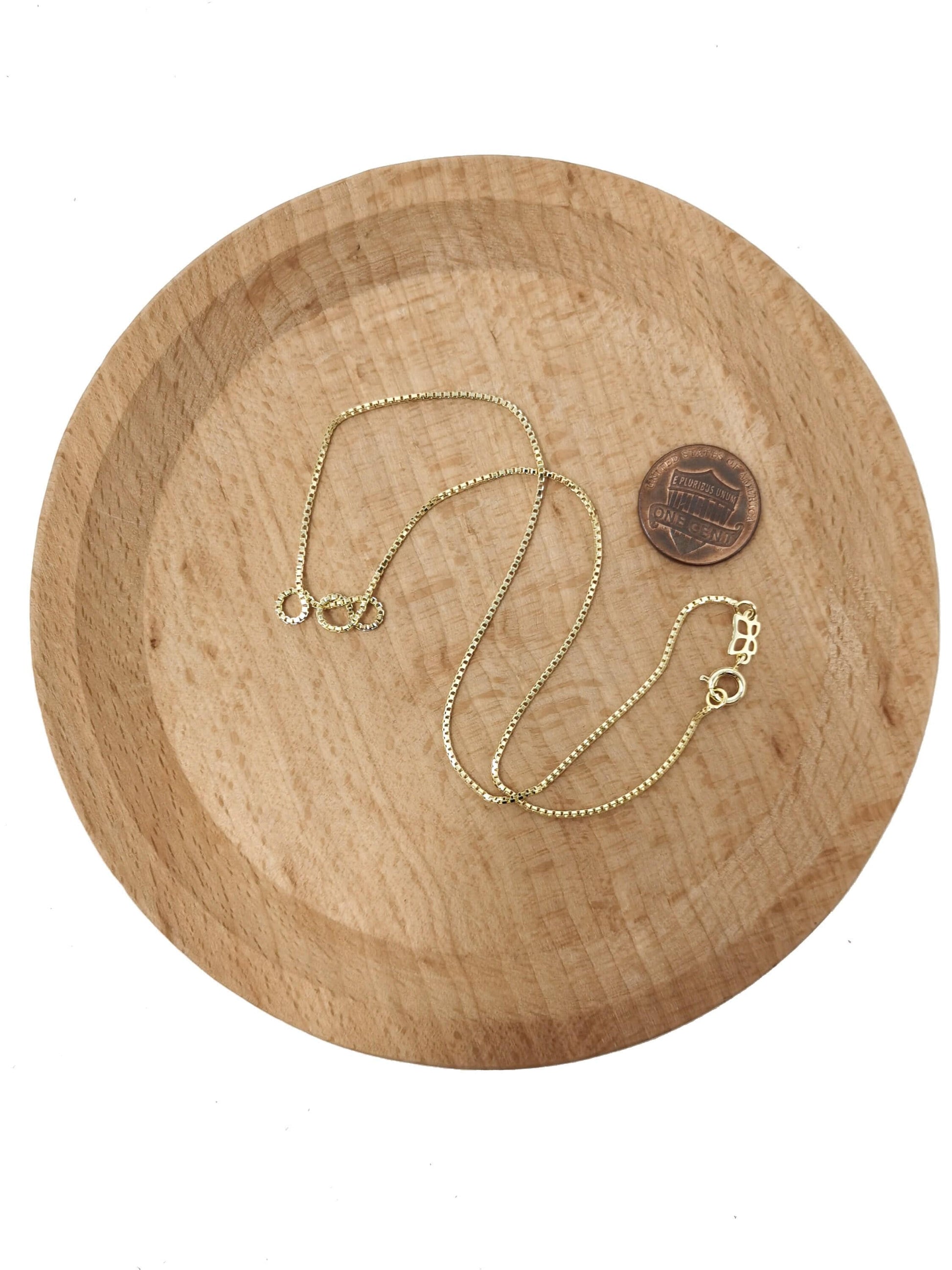 1pc 15.5'' ready to wear gold square box chain necklace, layering dainty box chain for jewelry with pendant charm supplies,236