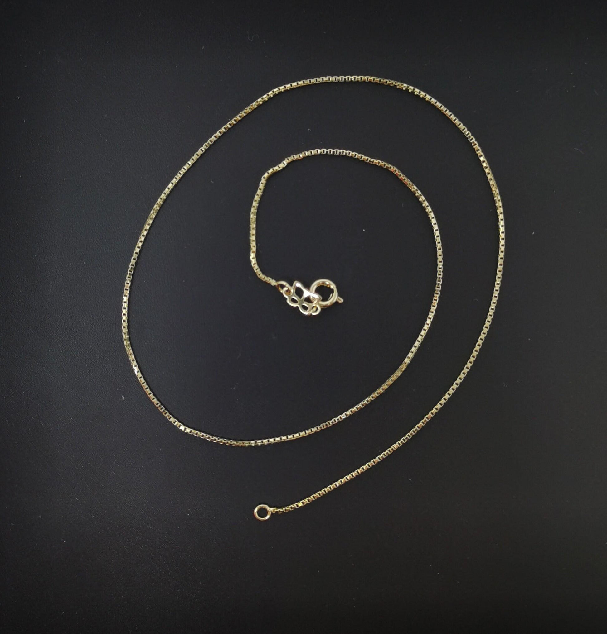 1pc 15.5'' ready to wear gold square box chain necklace, layering dainty box chain for jewelry with pendant charm supplies,236