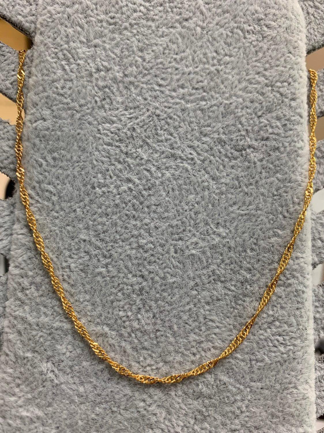 1pc 23.5'' ready to use gold singapore necklace chain, layering spiral chain dainty necklace, perfect for pendant necklace, 210