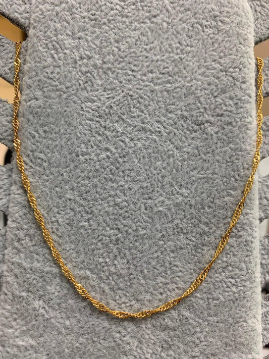 1pc 23.5'' ready to use gold singapore necklace chain, layering spiral chain dainty necklace, perfect for pendant necklace, 210