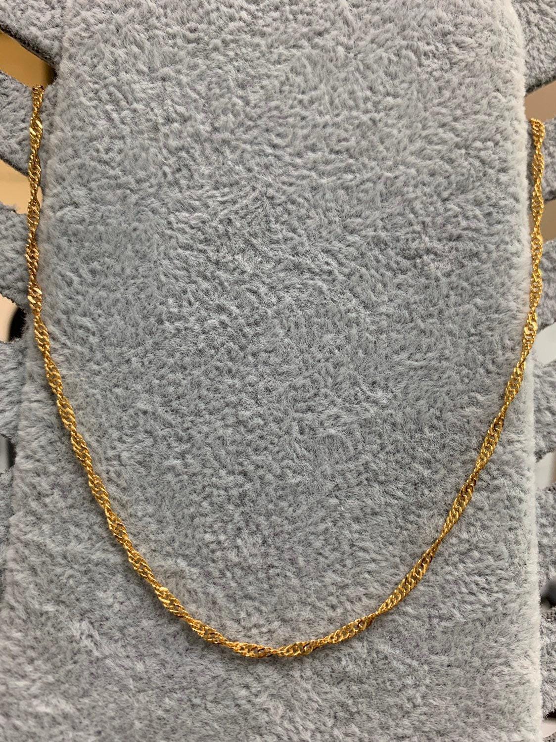 1pc 17.7'' ready to use gold singapore necklace chain, layering spiral chain dainty necklace, perfect for pendant necklace, 210