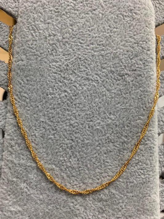 1pc 17.7'' ready to use gold singapore necklace chain, layering spiral chain dainty necklace, perfect for pendant necklace, 210