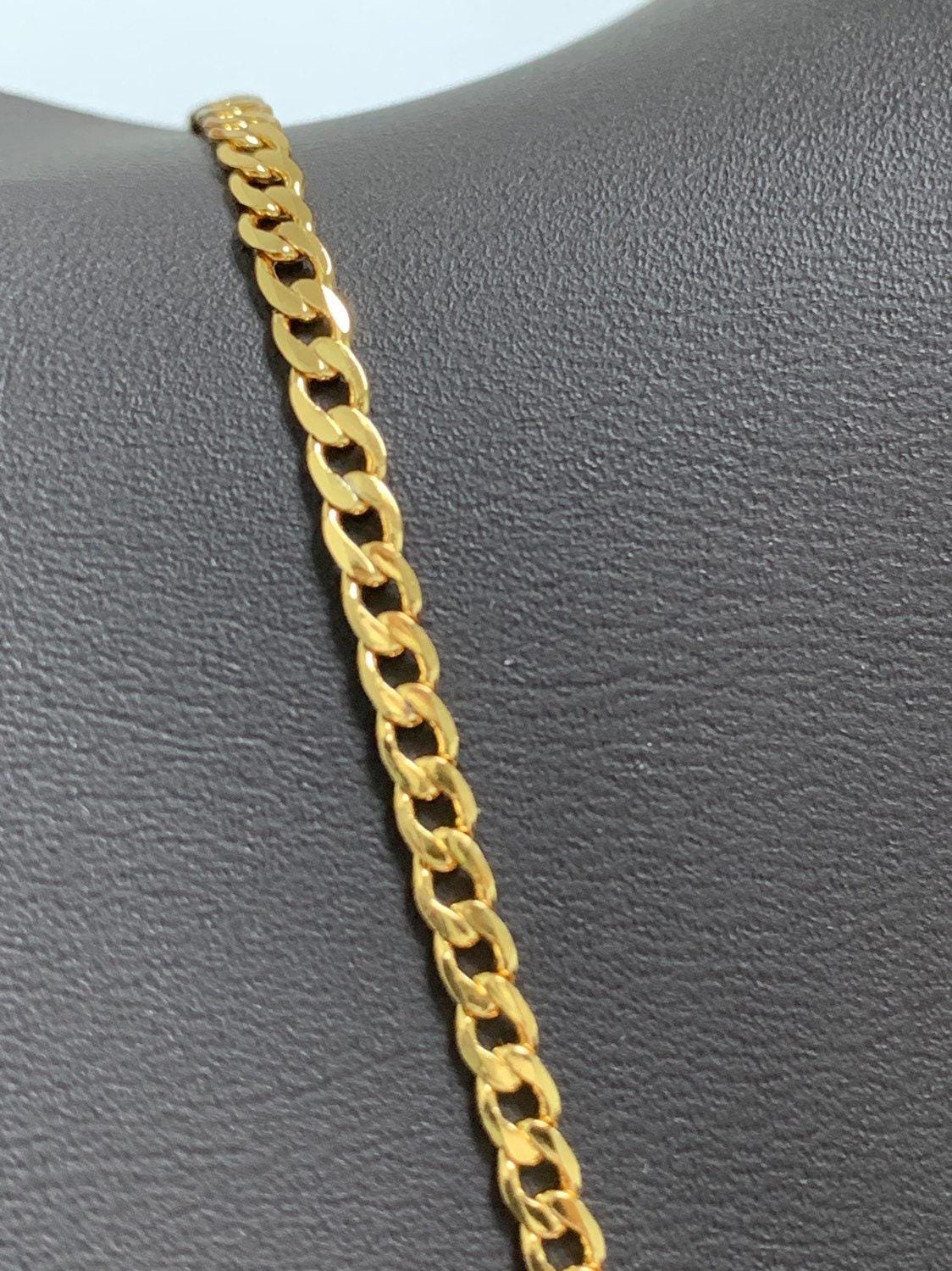 1pc 19''x 0.6mm thick x 2.5mm (w) ready to wear gold cuban curb necklace, layering miami link chain for jewelry making charm, 199