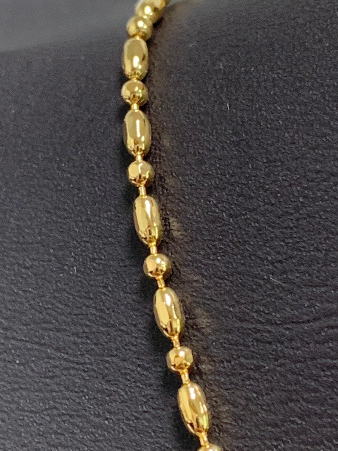 1pc 17.5'' ready to use gold bar & bead necklace chain, layering beaded chain, dainty beaded necklace, for chain necklace, 182